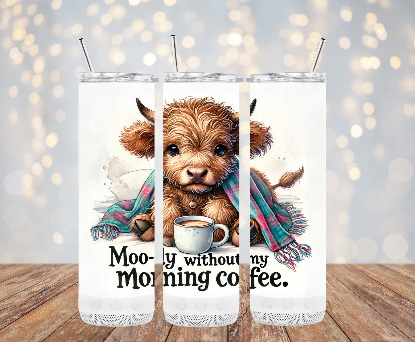 Adorable Cow Morning Coffee Design Tumbler Product