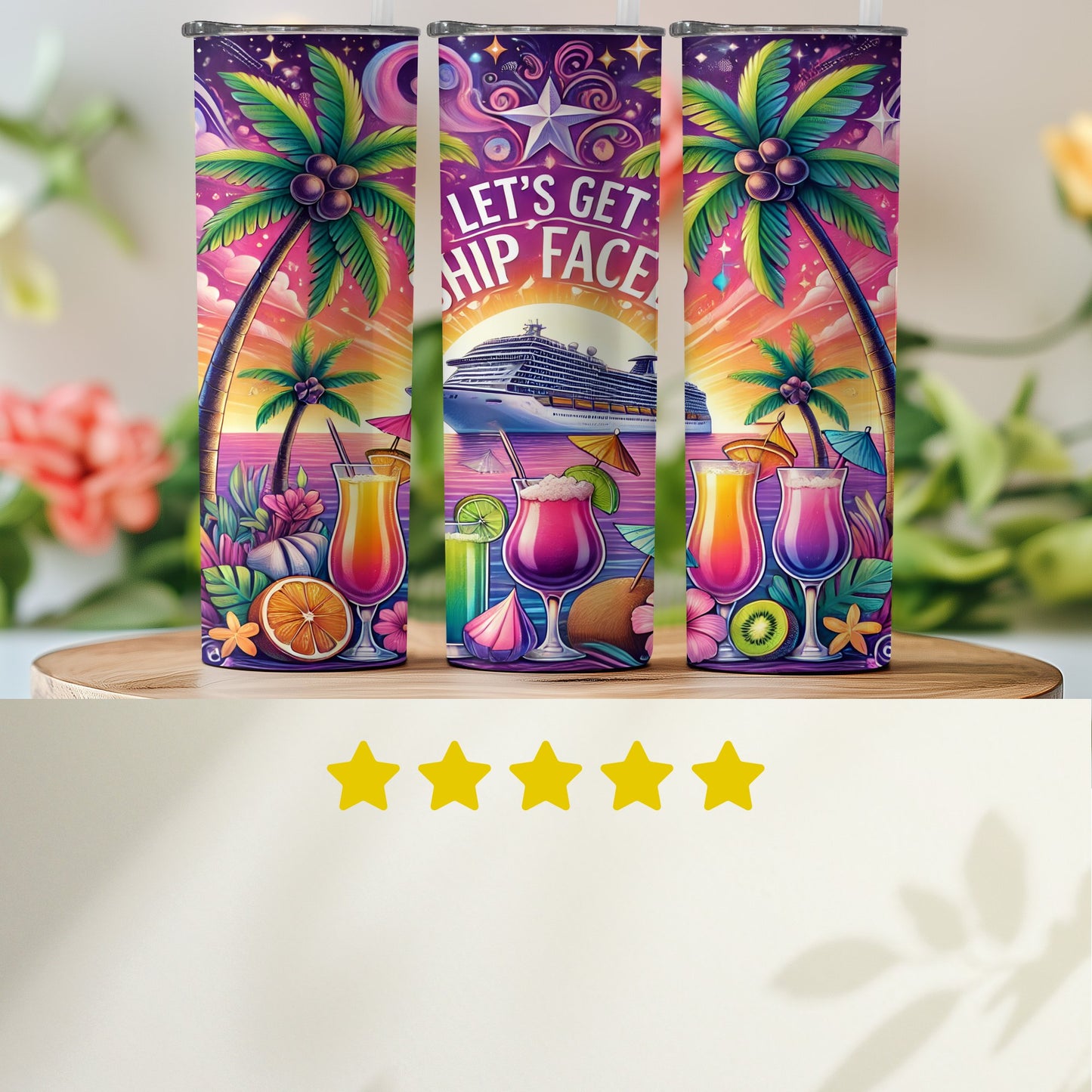 Let's Get Ship Faced Tropical Vacation Drinkware product type