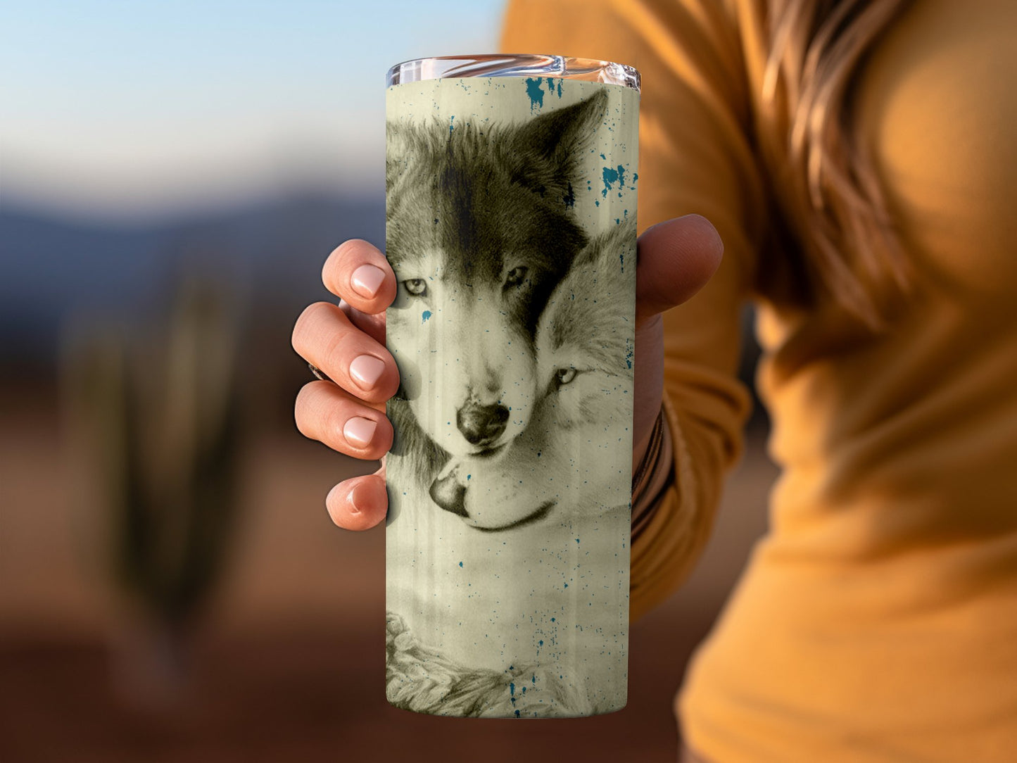 Wolf Themed Insulated Travel Tumbler Product