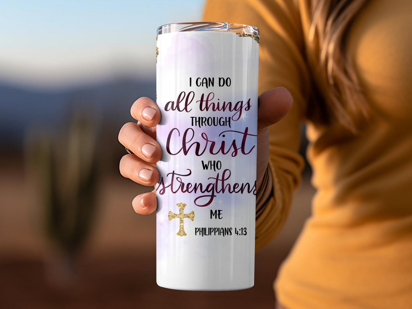 Inspirational Philippians 4:13 Tumbler product type