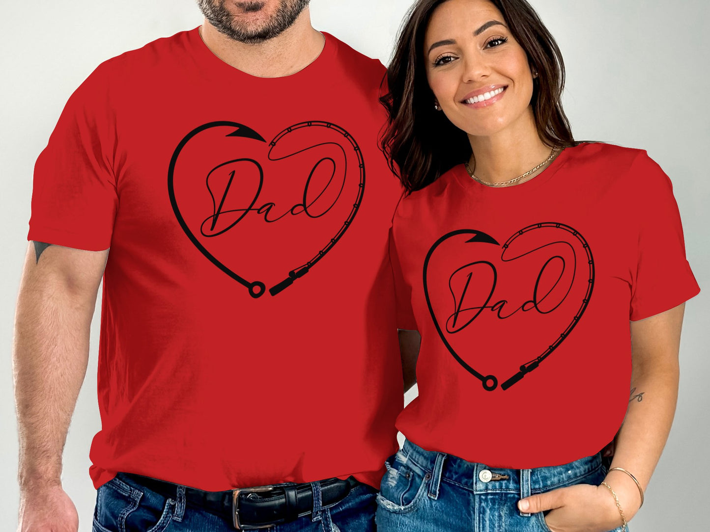 Heart Dad Matching Couple Shirts product type
