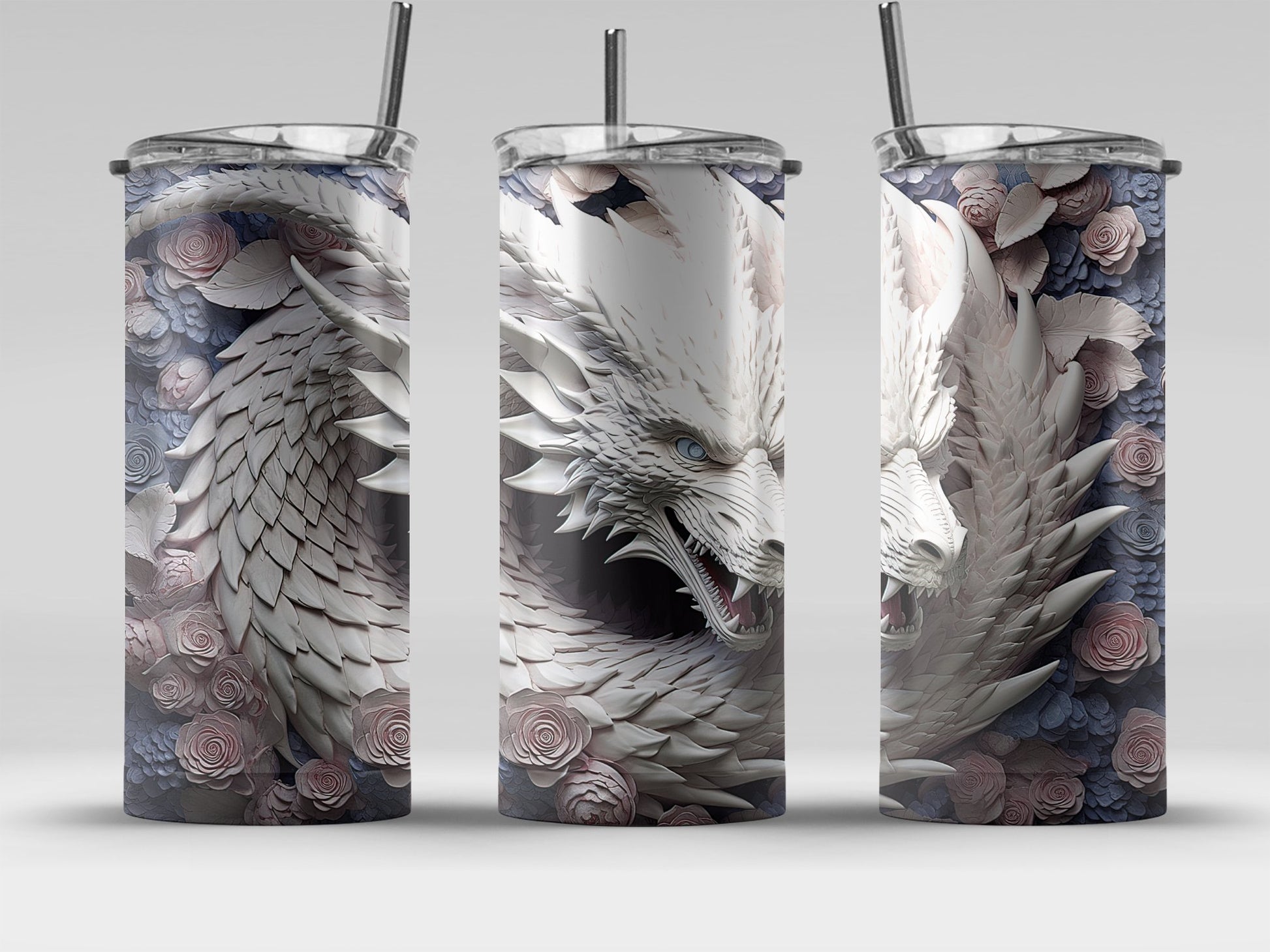 Dragon and Roses Insulated Tumbler Unique Drinkware product