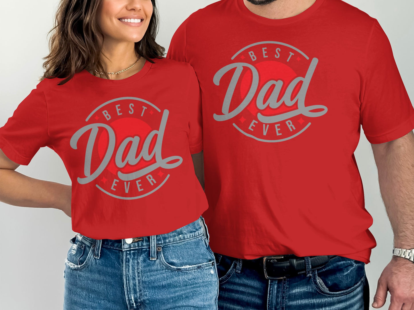 Best Dad Ever Red Graphic Tees Matching Shirt product