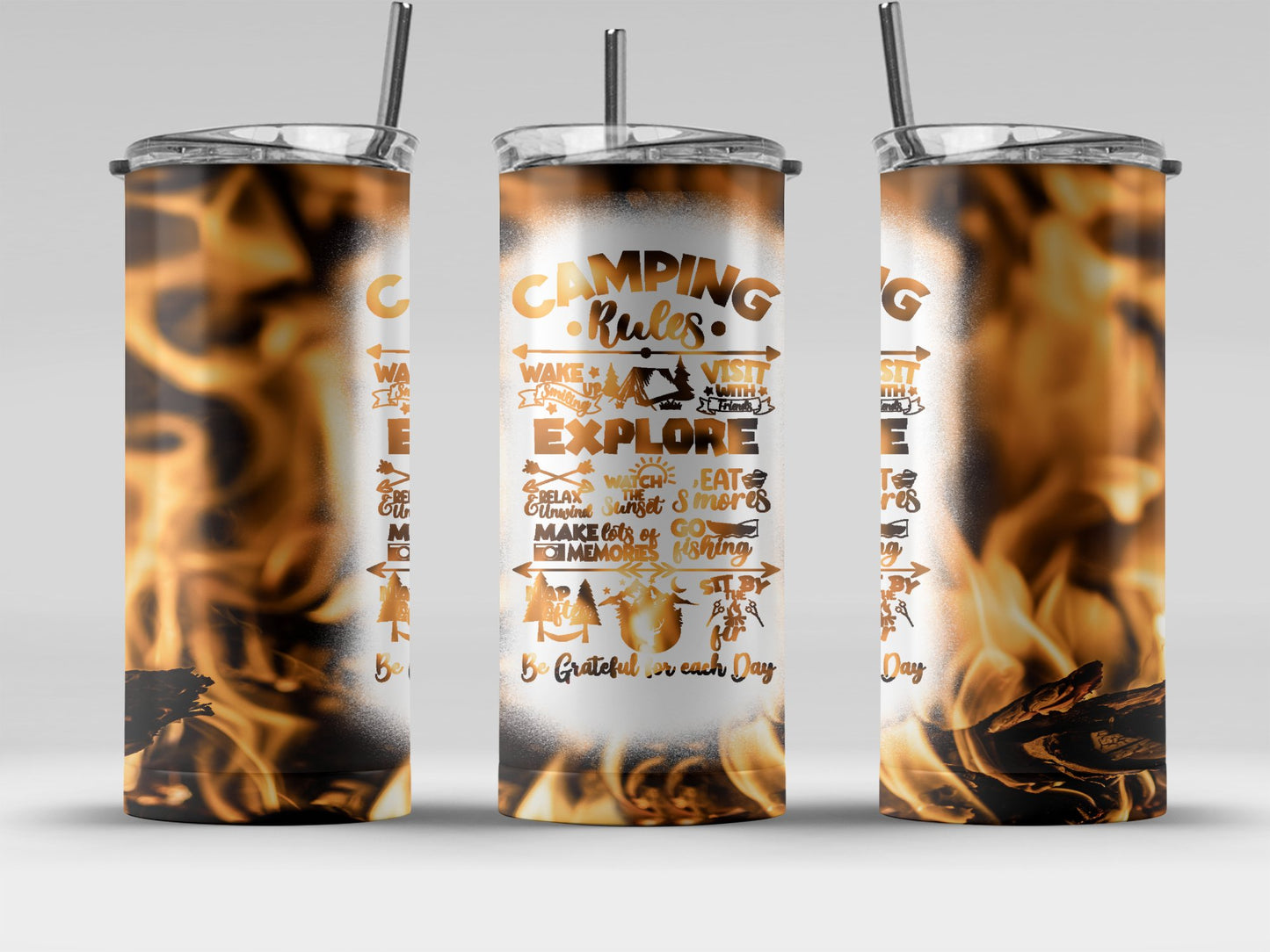 Camping Themed Vacuum Insulated Tumbler product
