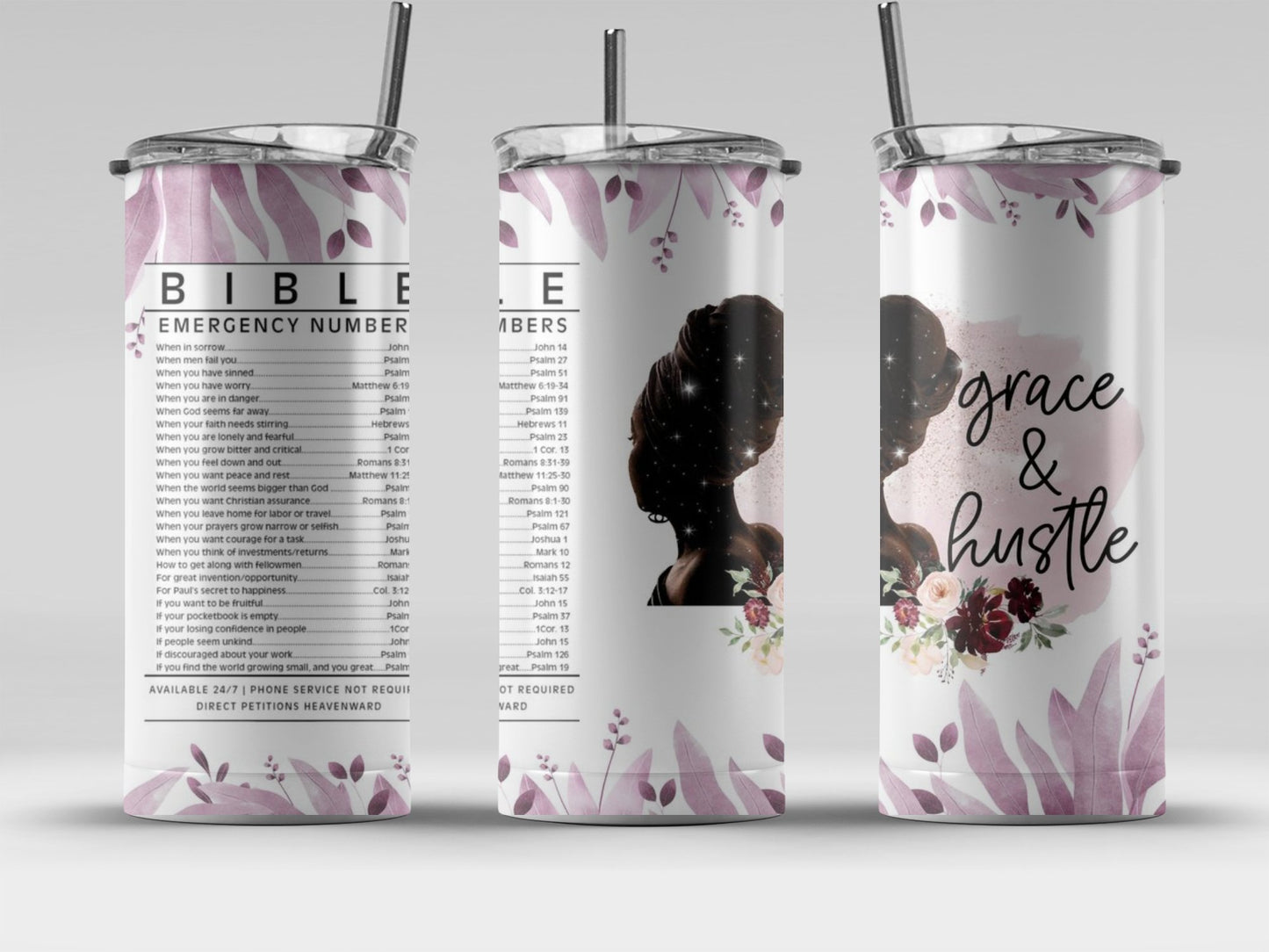 Grace and Hustle Design Motivational Tumbler product
