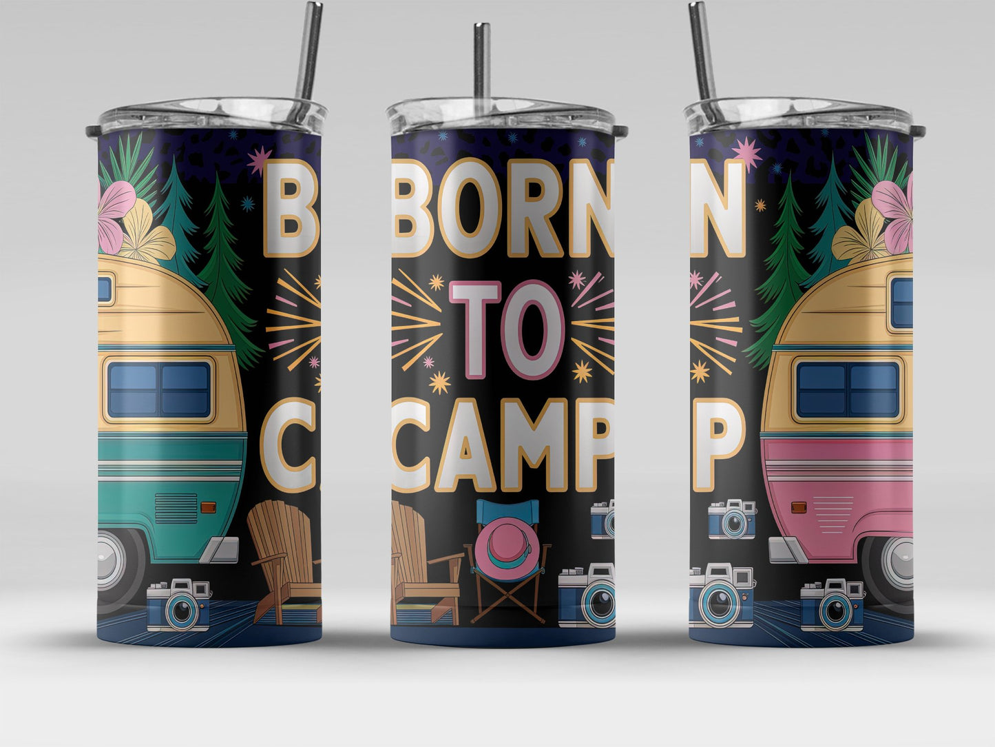 Born to Camp Camper Illustrated Tumbler product