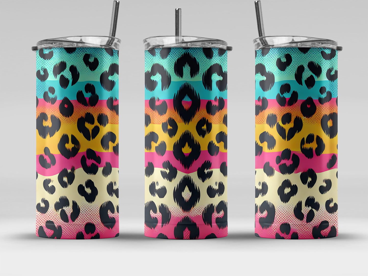 Colorful Leopard Print Tall Tumbler Product Type