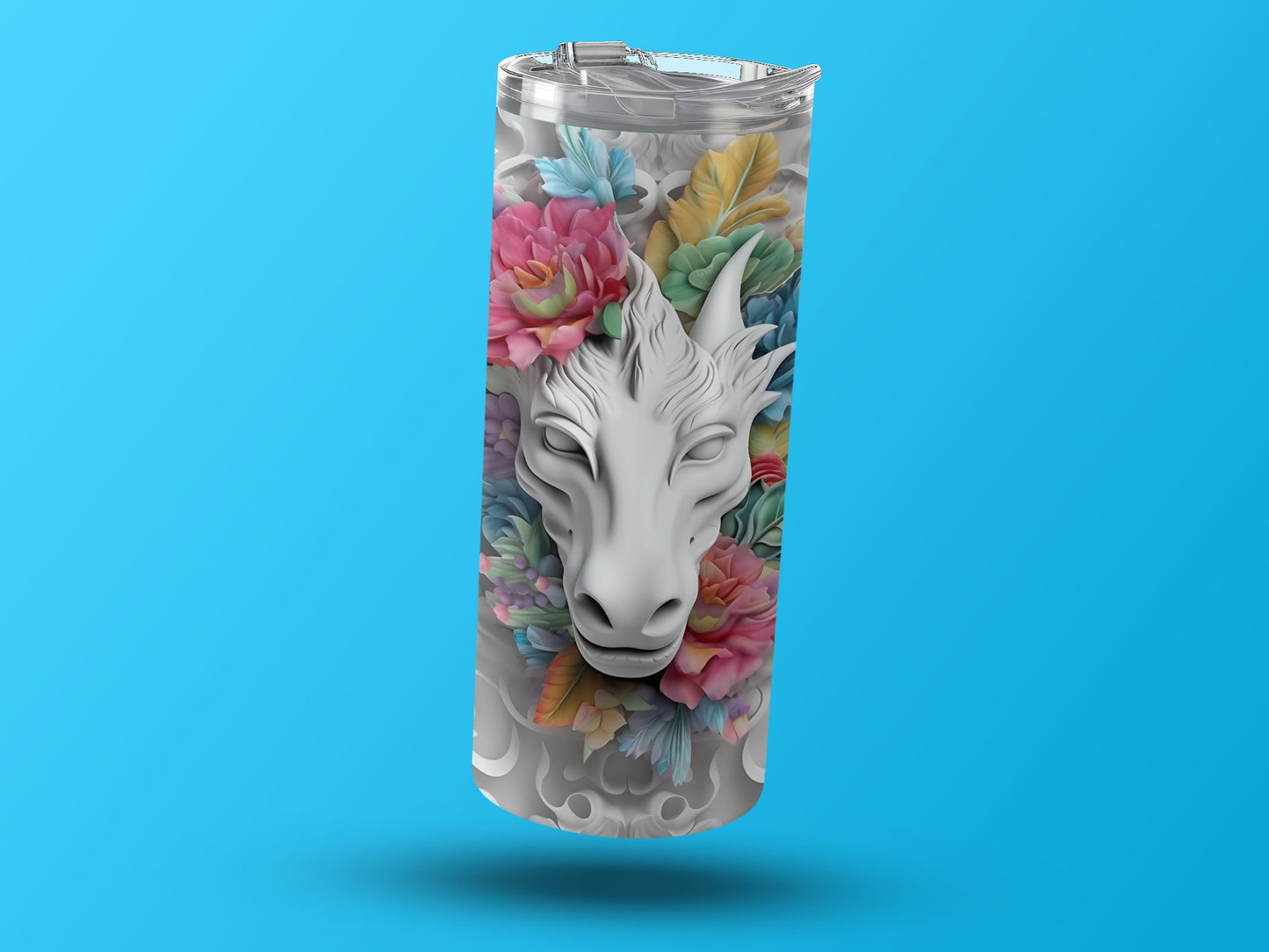 Colorful Floral Unicorn Design Travel Mug product