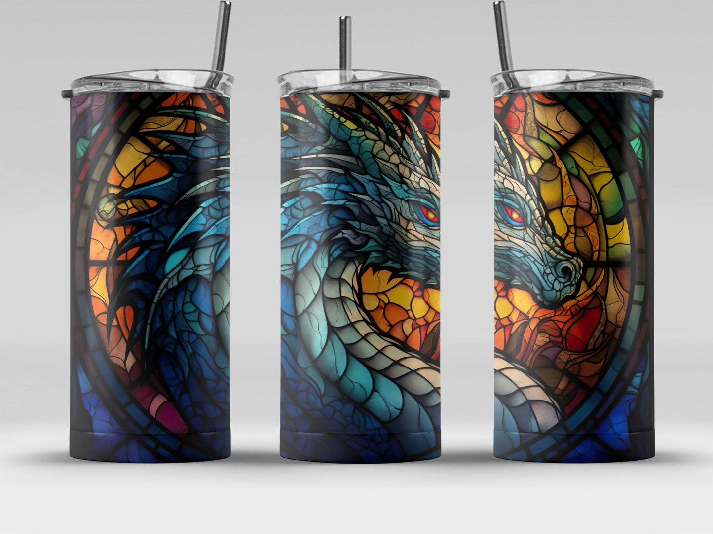 Intricate Dragon Artwork Insulated Travel Tumbler product