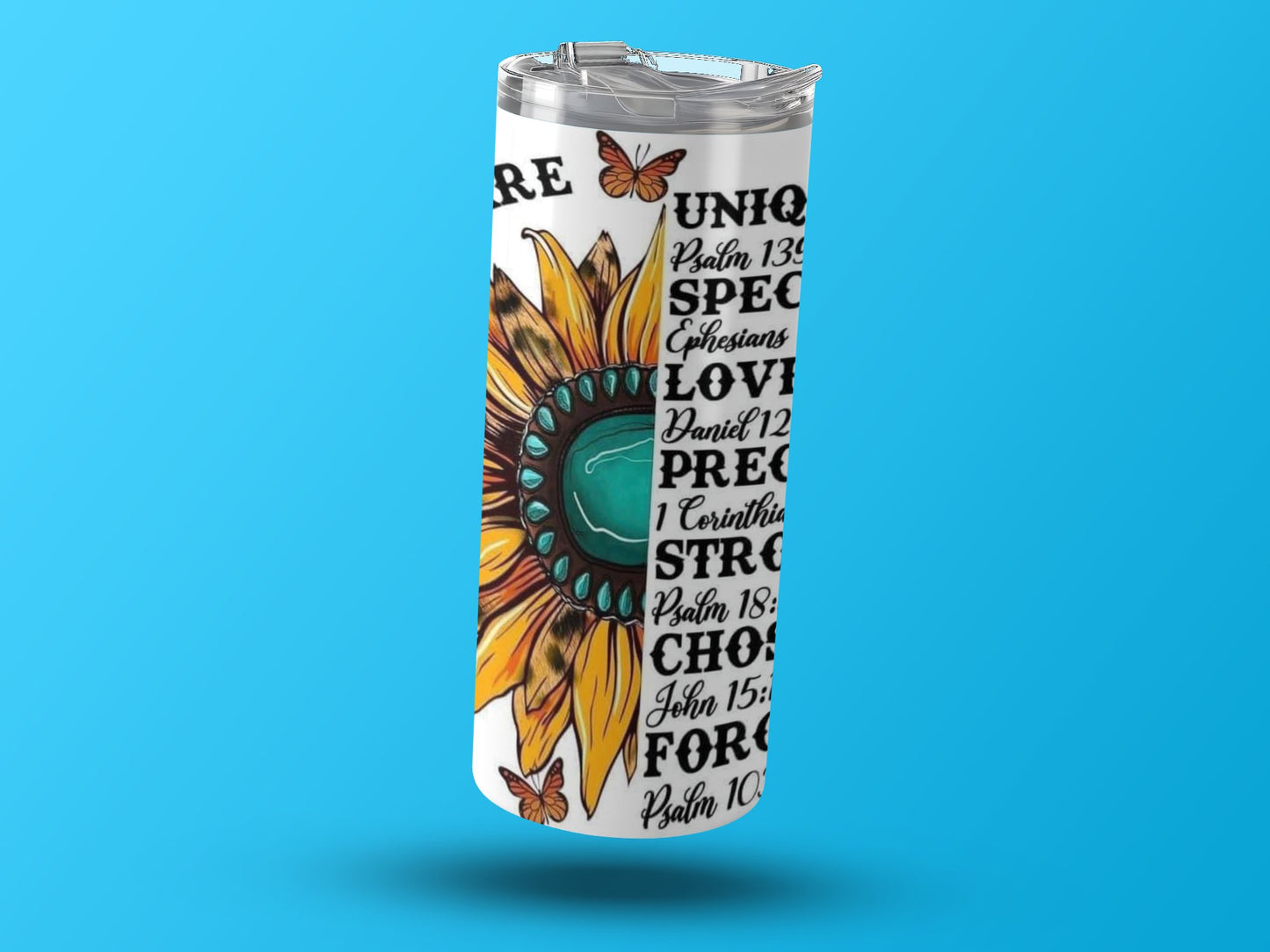 Inspiring Quotes Sunflower Butterfly Tumbler product