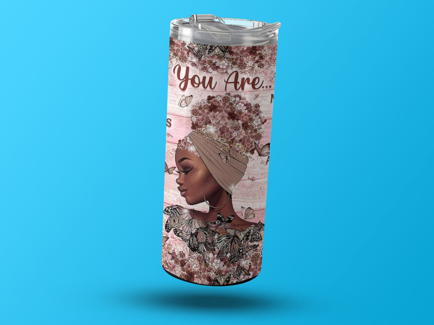 Inspirational Floral Afro Woman Tumbler Drinkware Product
