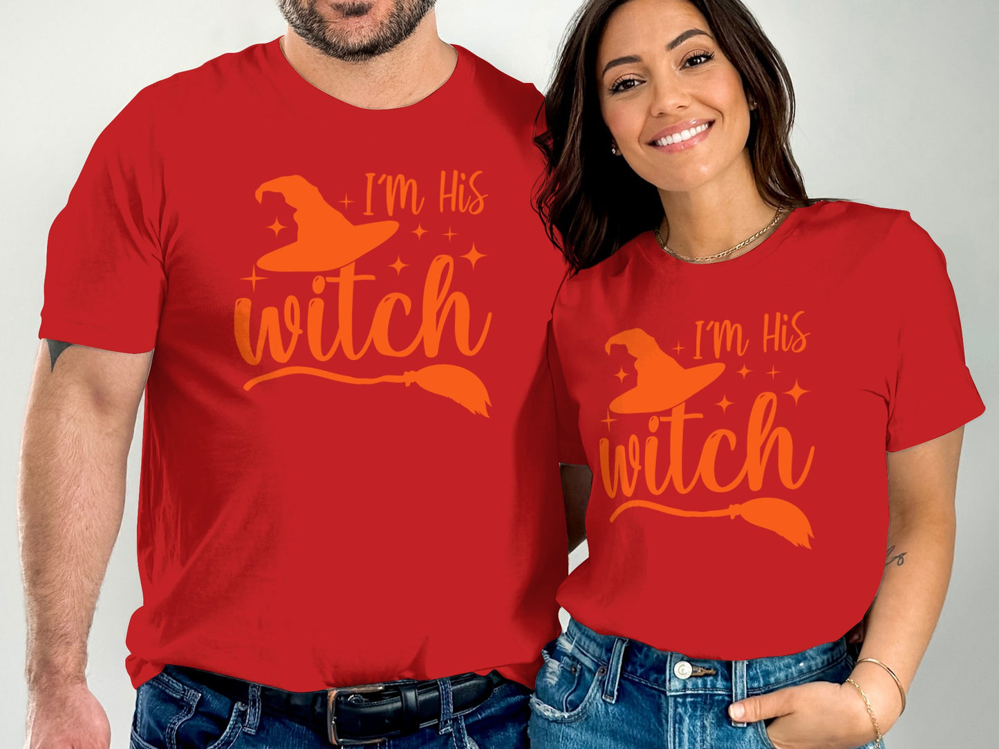 I'm His Witch Halloween Couple T-Shirt product type