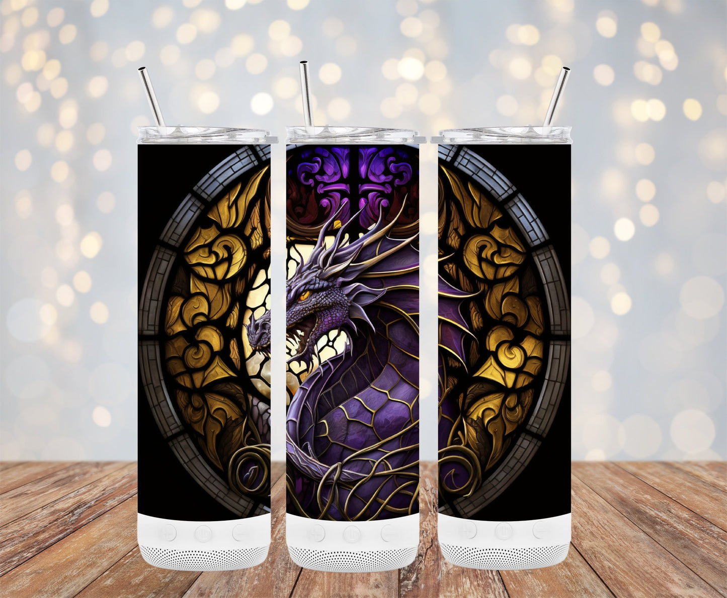 Majestic Purple Dragon Stained Glass Insulated Tumbler product type