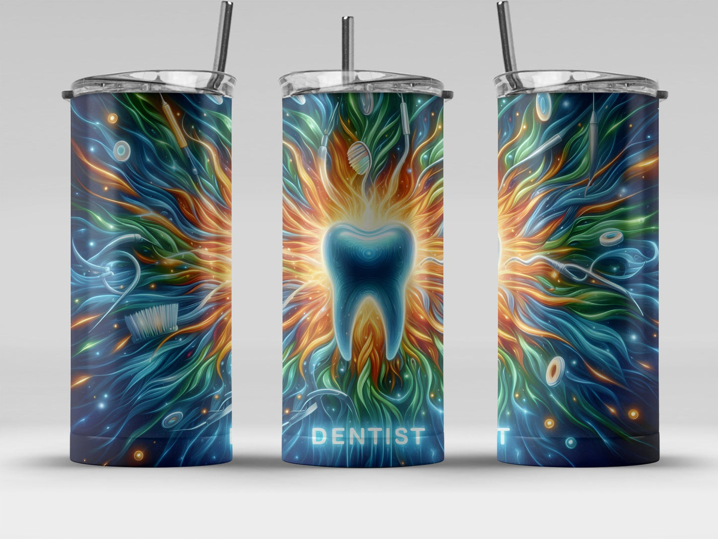 Vibrant Dentist Themed Artwork Tumbler Product