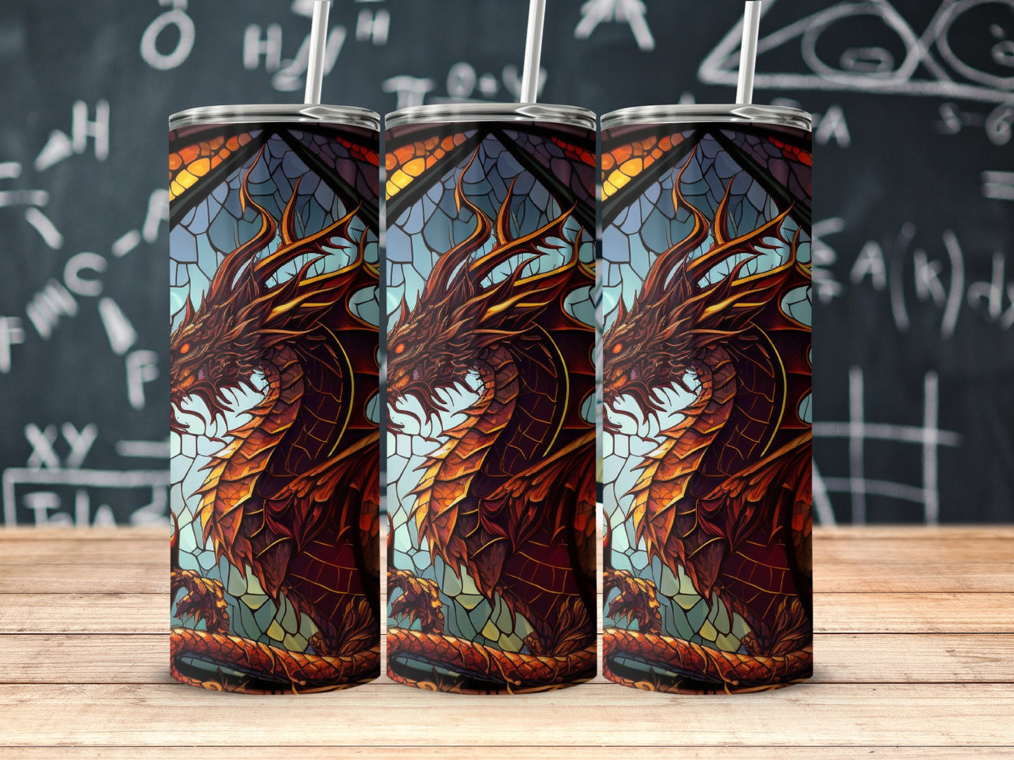 Dragon Stained Glass Tumbler Artistic Drinkware product