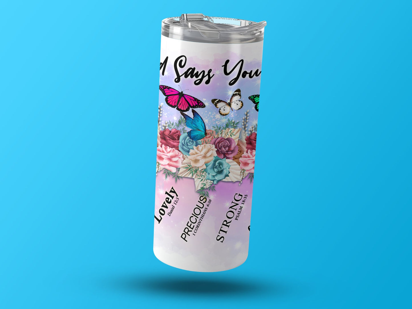 Floral Butterflies Design Vacuum Insulated Tumbler product
