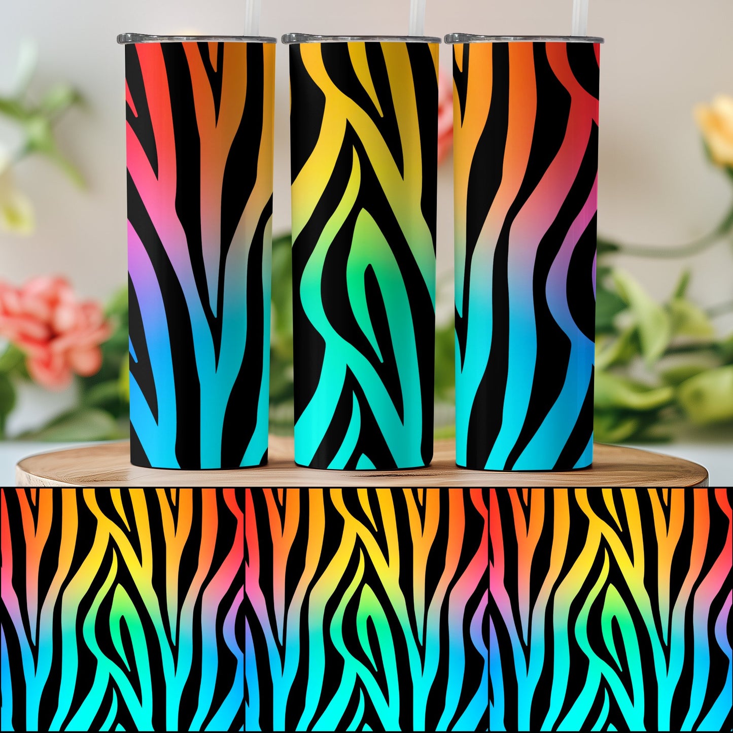 Colorful Gradient Zebra Stripe Design Tumbler product