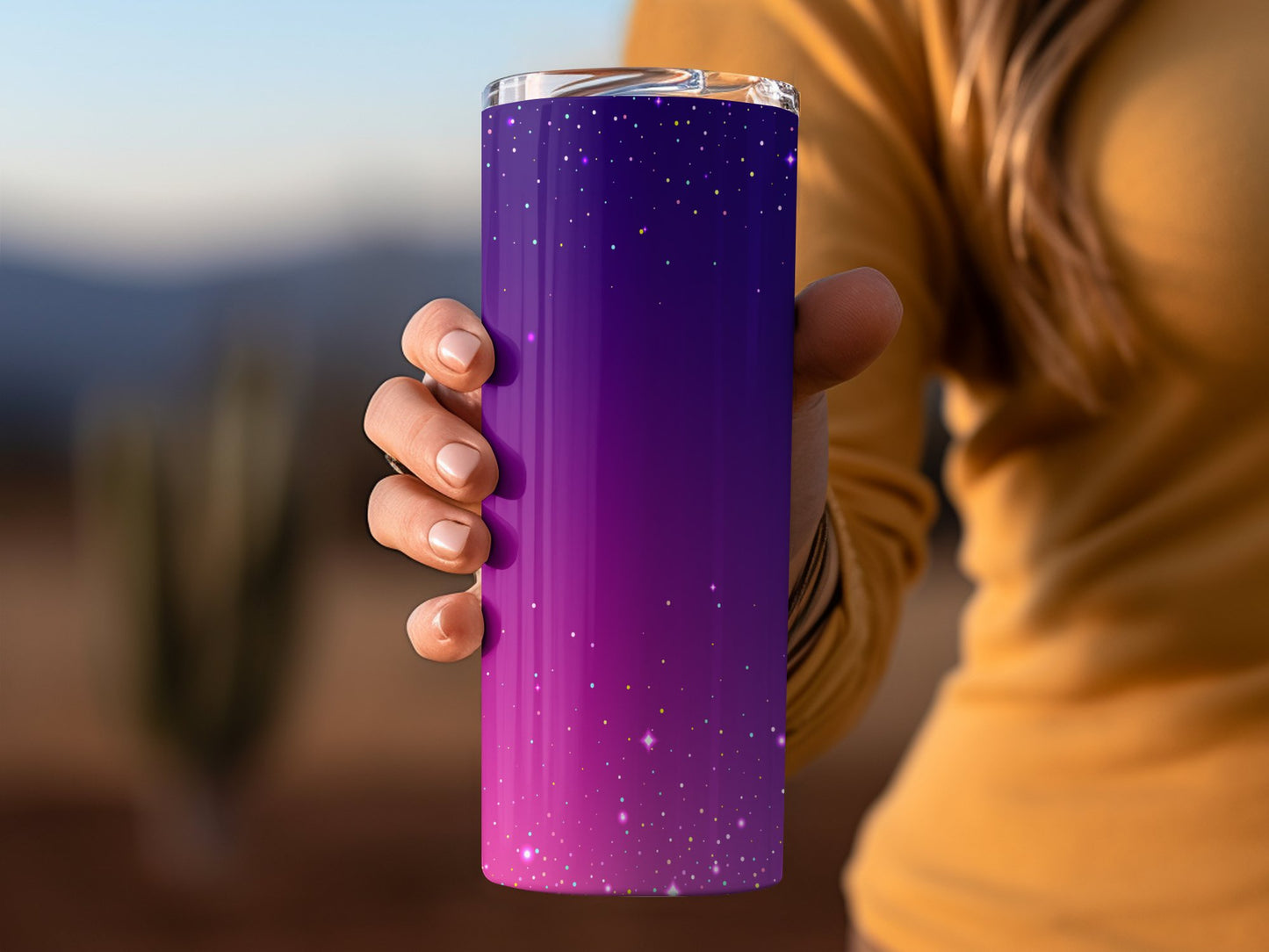 Sparkling Purple Gradient Night Sky Tumbler product