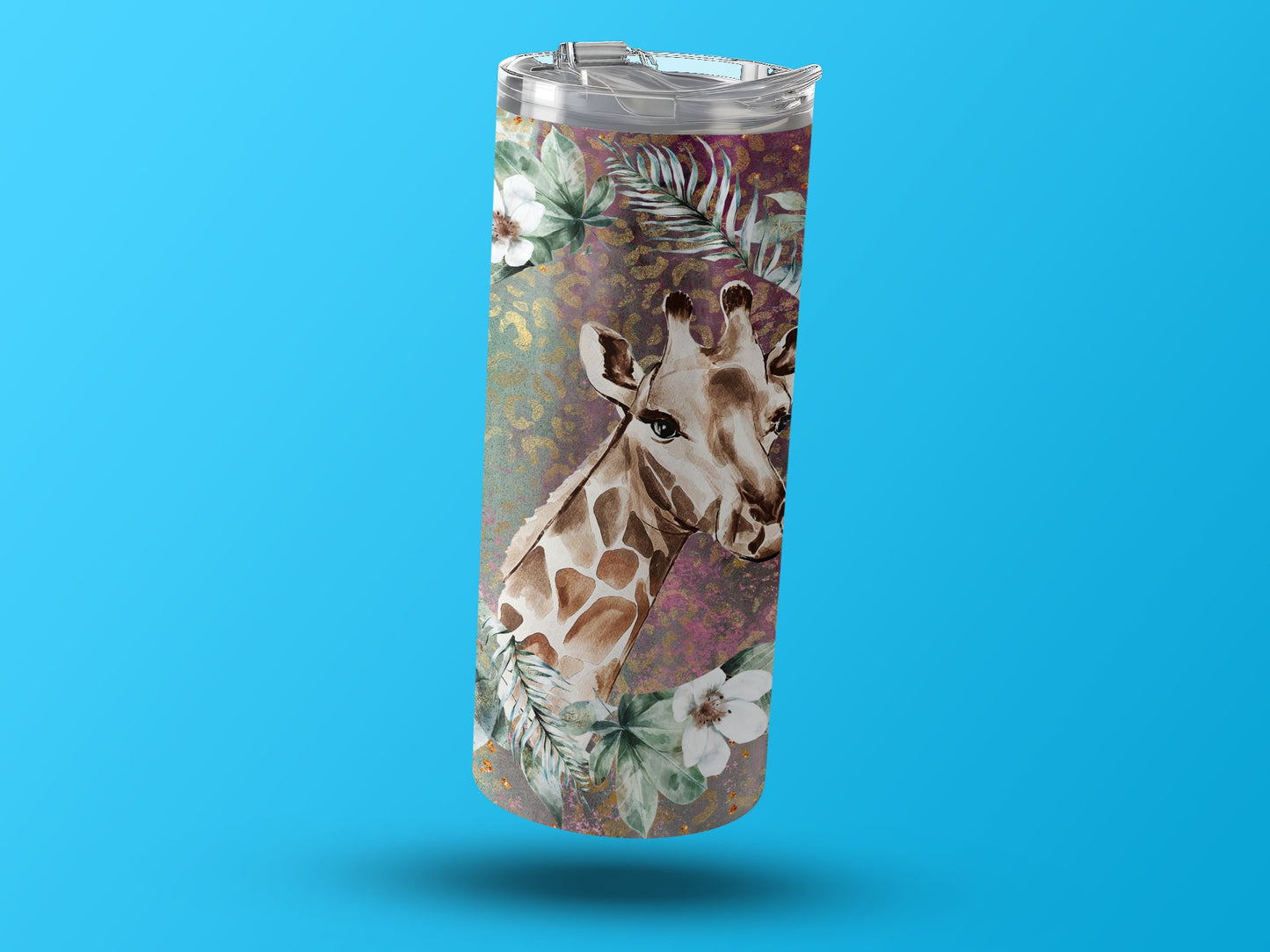 Safari Giraffe Art Floral Design Tumbler product