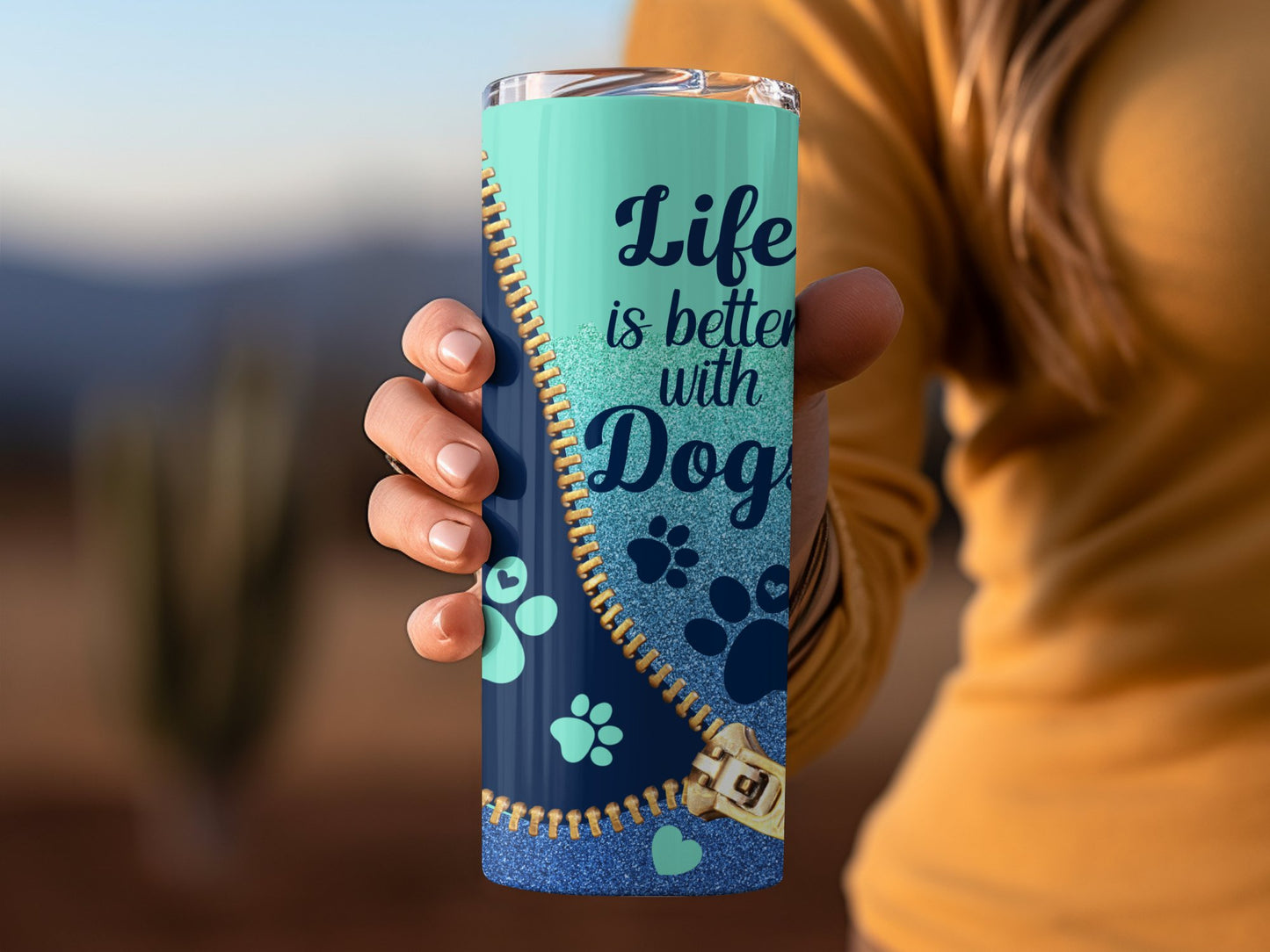 Life is better with dog print on tumbler product type