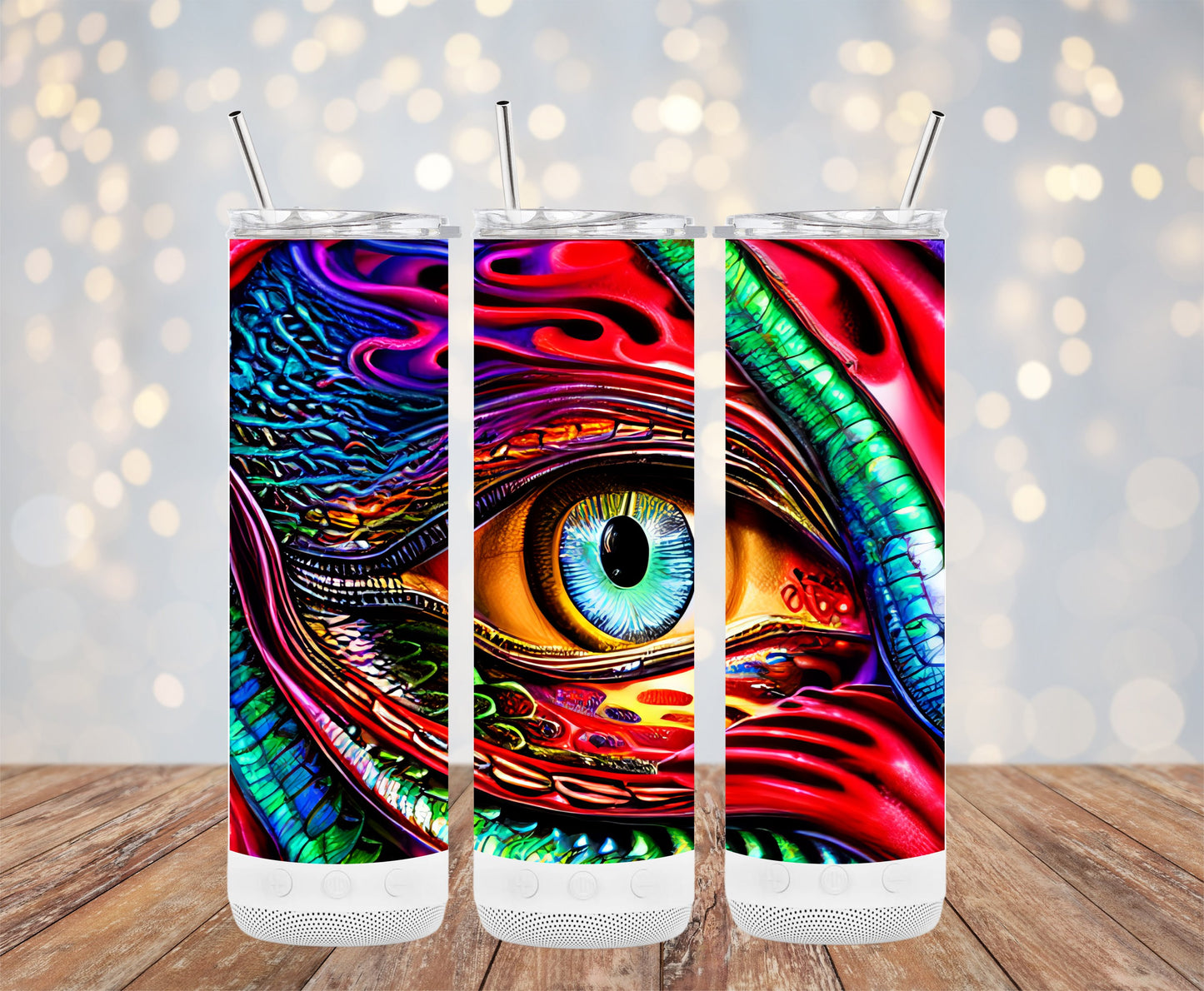 Vibrant Abstract Eyeball Design Tumbler product type