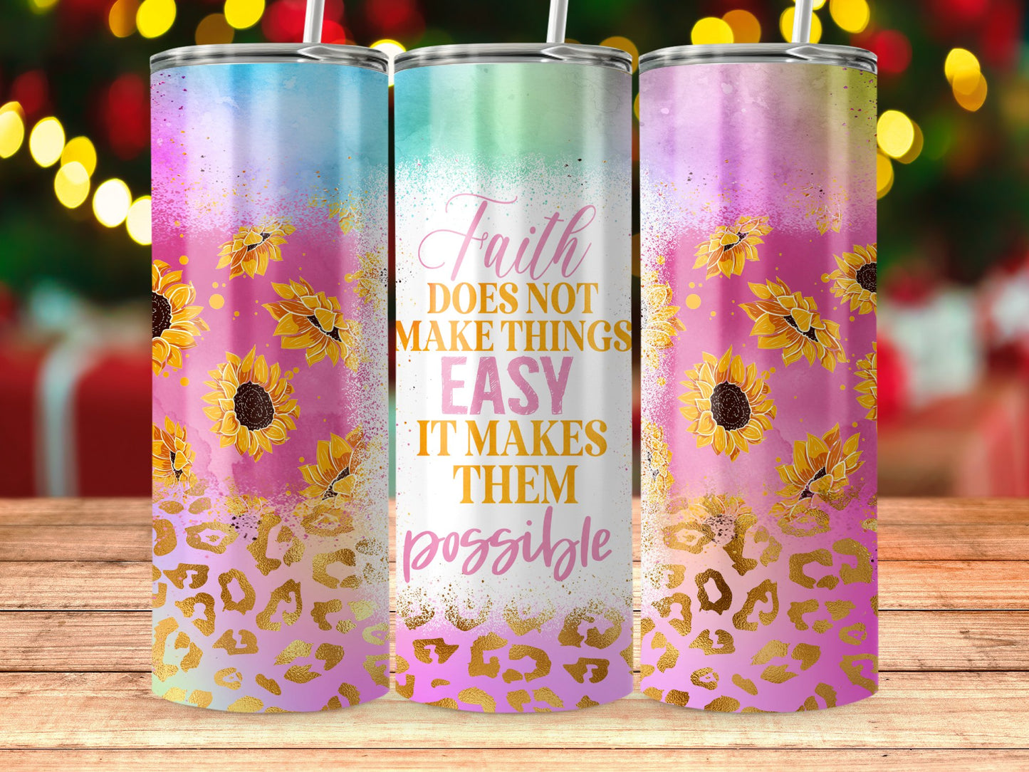Faith Makes Them Possible Sunflower Tumbler product