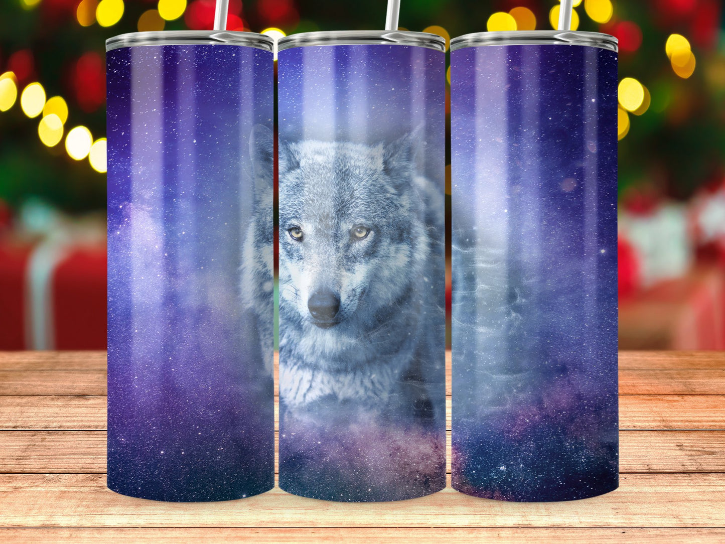 Wolf in Galaxy Background Tumbler Cup Product Type