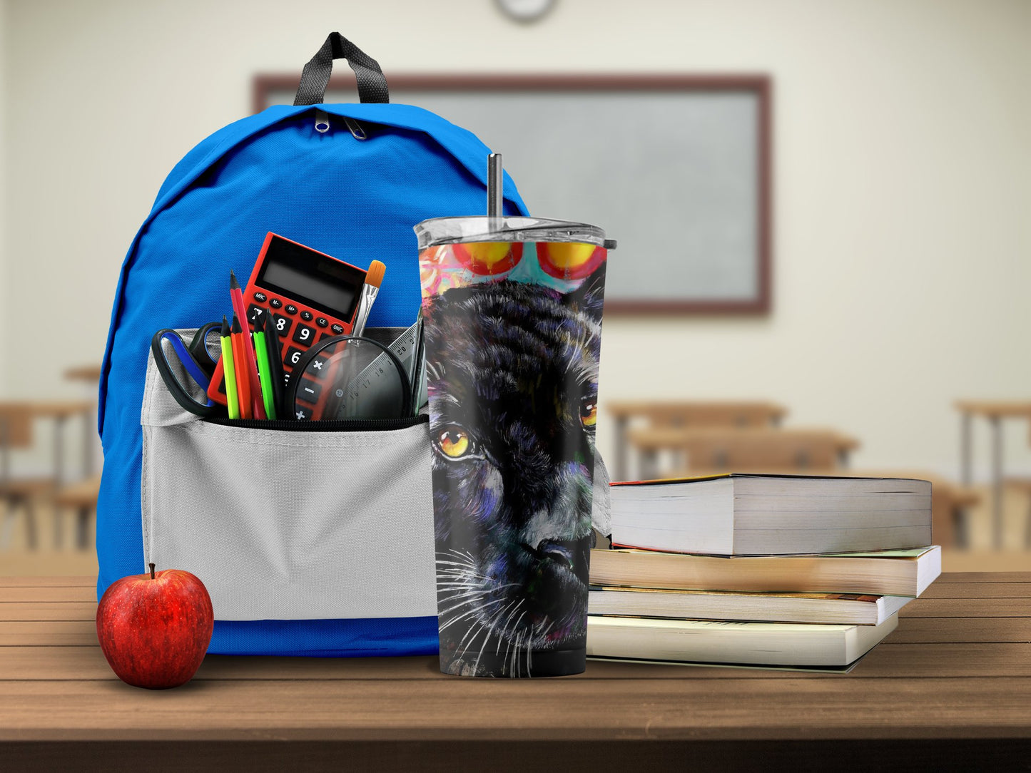 Black Panther Print Stylish School Backpack product