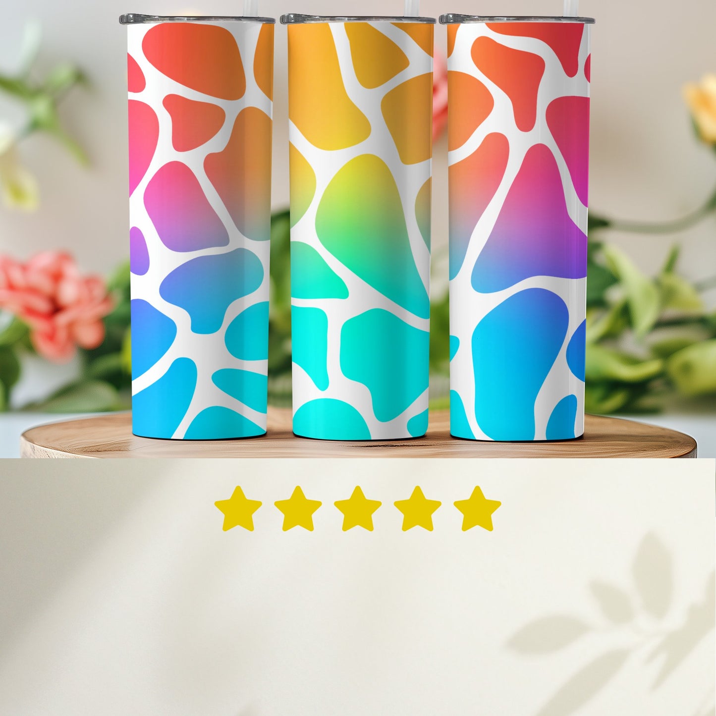 Vibrant Gradient Giraffe Pattern Insulated Drink product