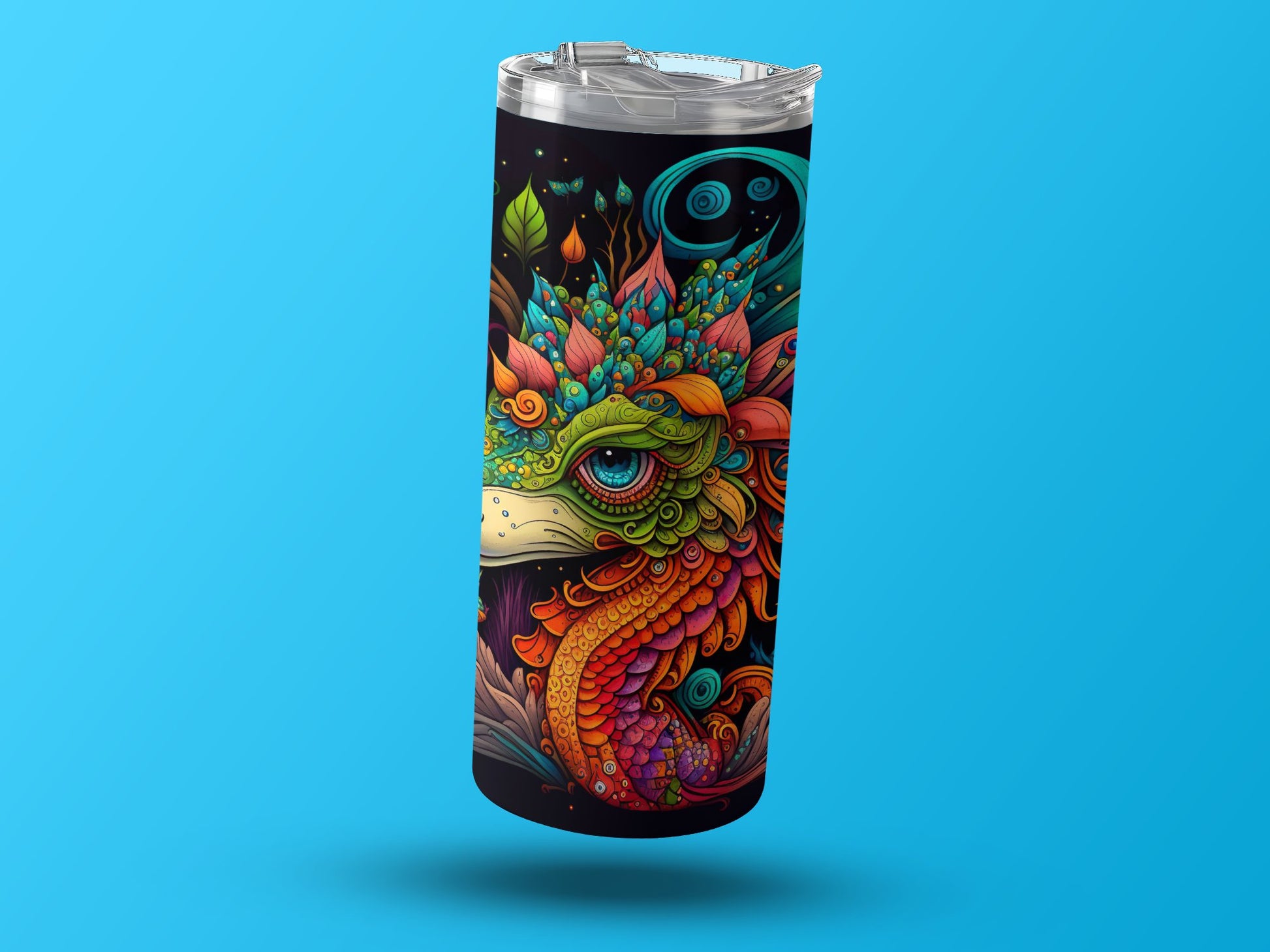 Vibrant Colorful Dragon Design Insulated Tumbler product