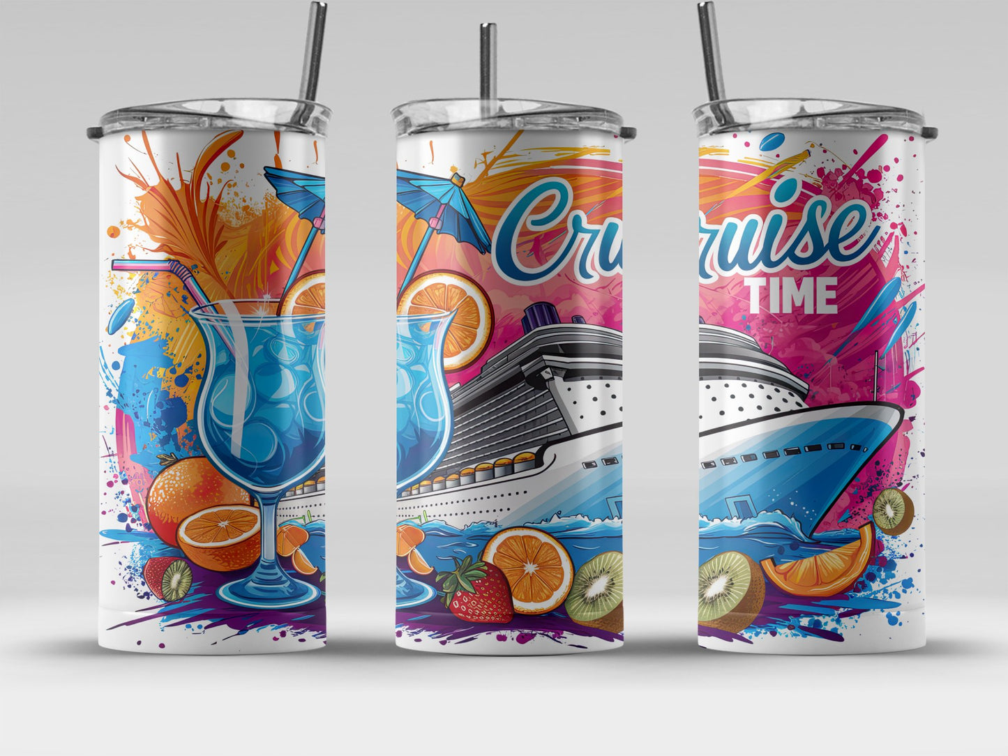 Cruise Time Travel Tumbler with Colorful Graphics product