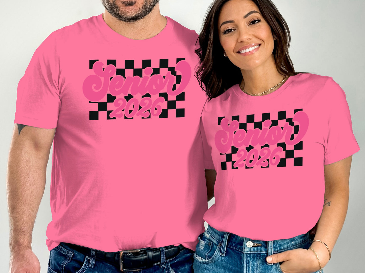 Senior 2020 Checkered Design Pink T-Shirt product