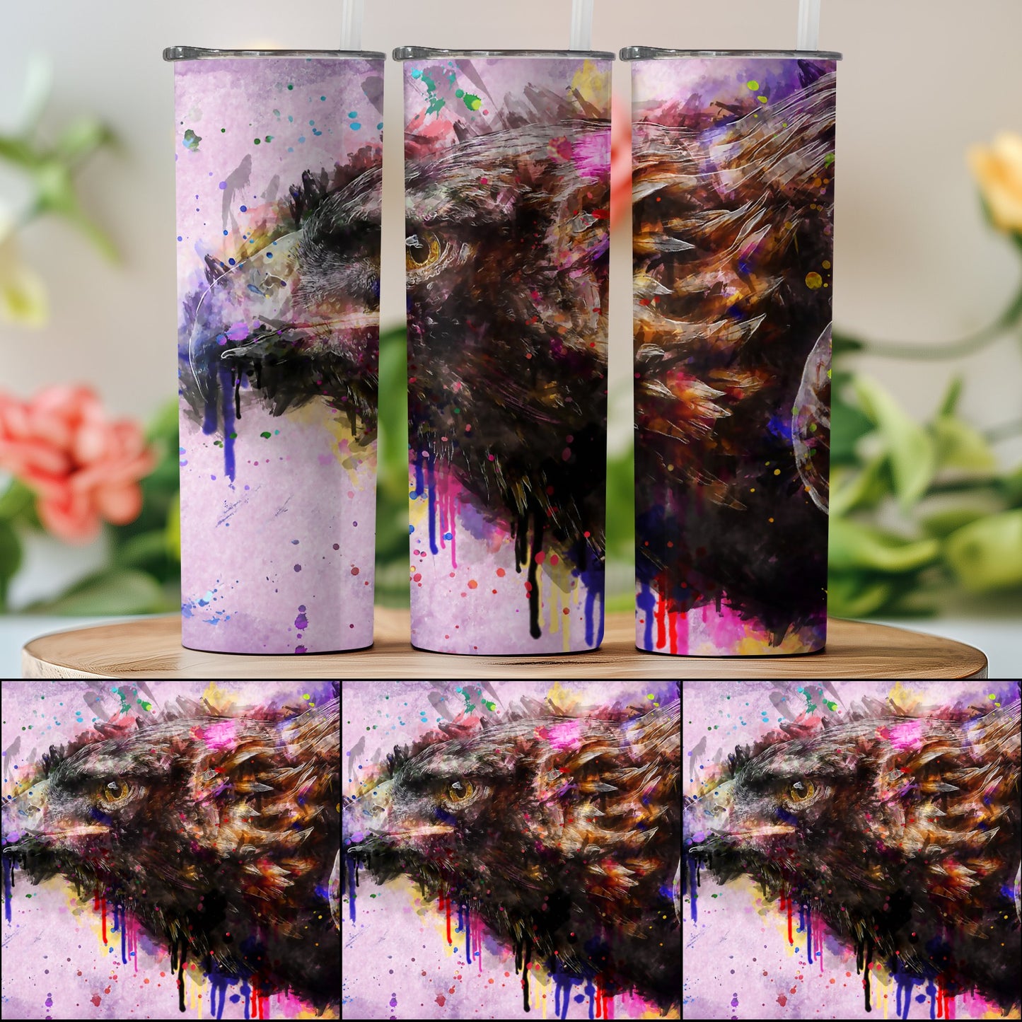 Artistic Colorful Eagle Design Tumbler product