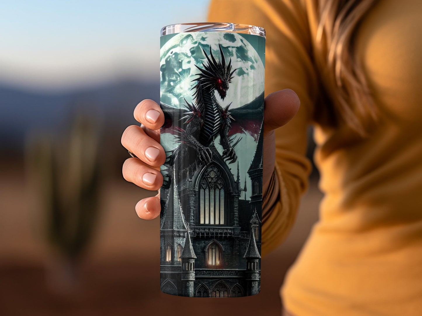Mythical Dragon Castle Scene Travel Tumbler product