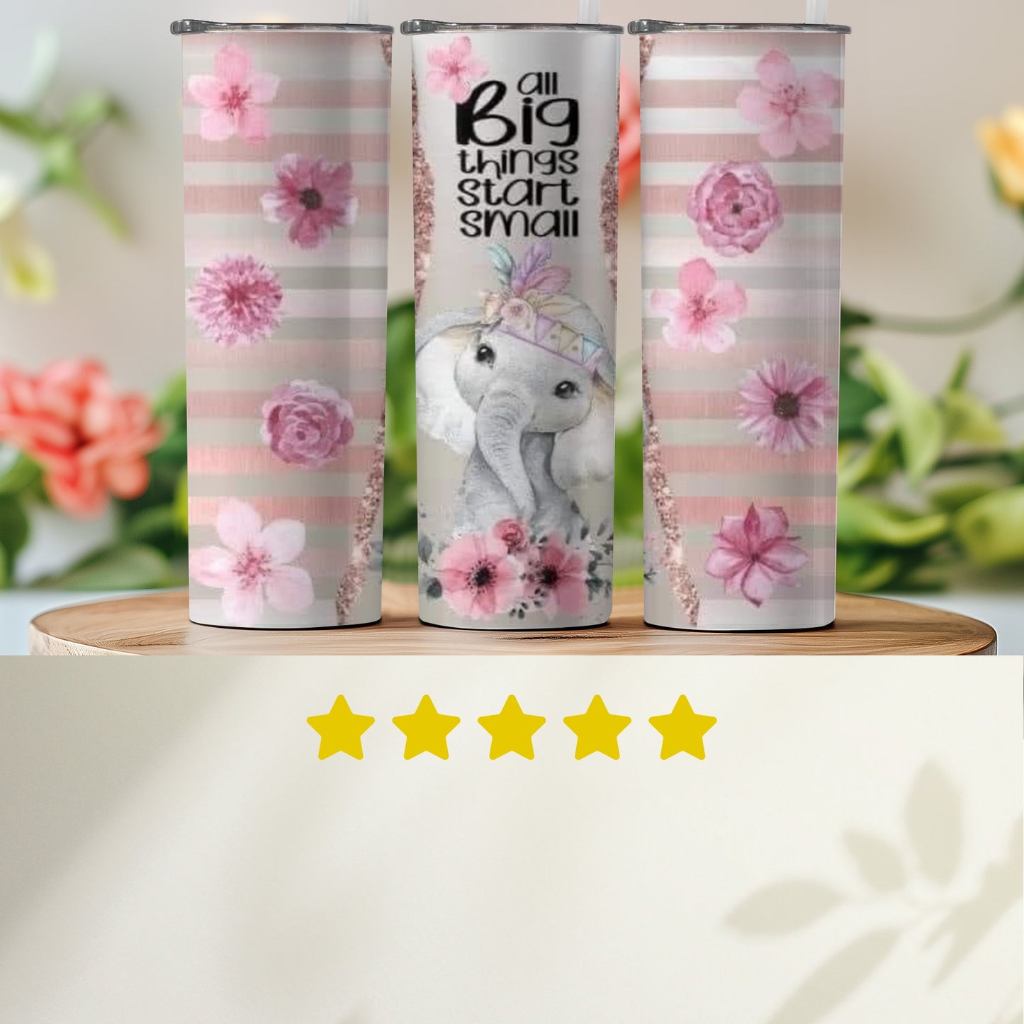 All Big Things Start Small Floral Tumbler product