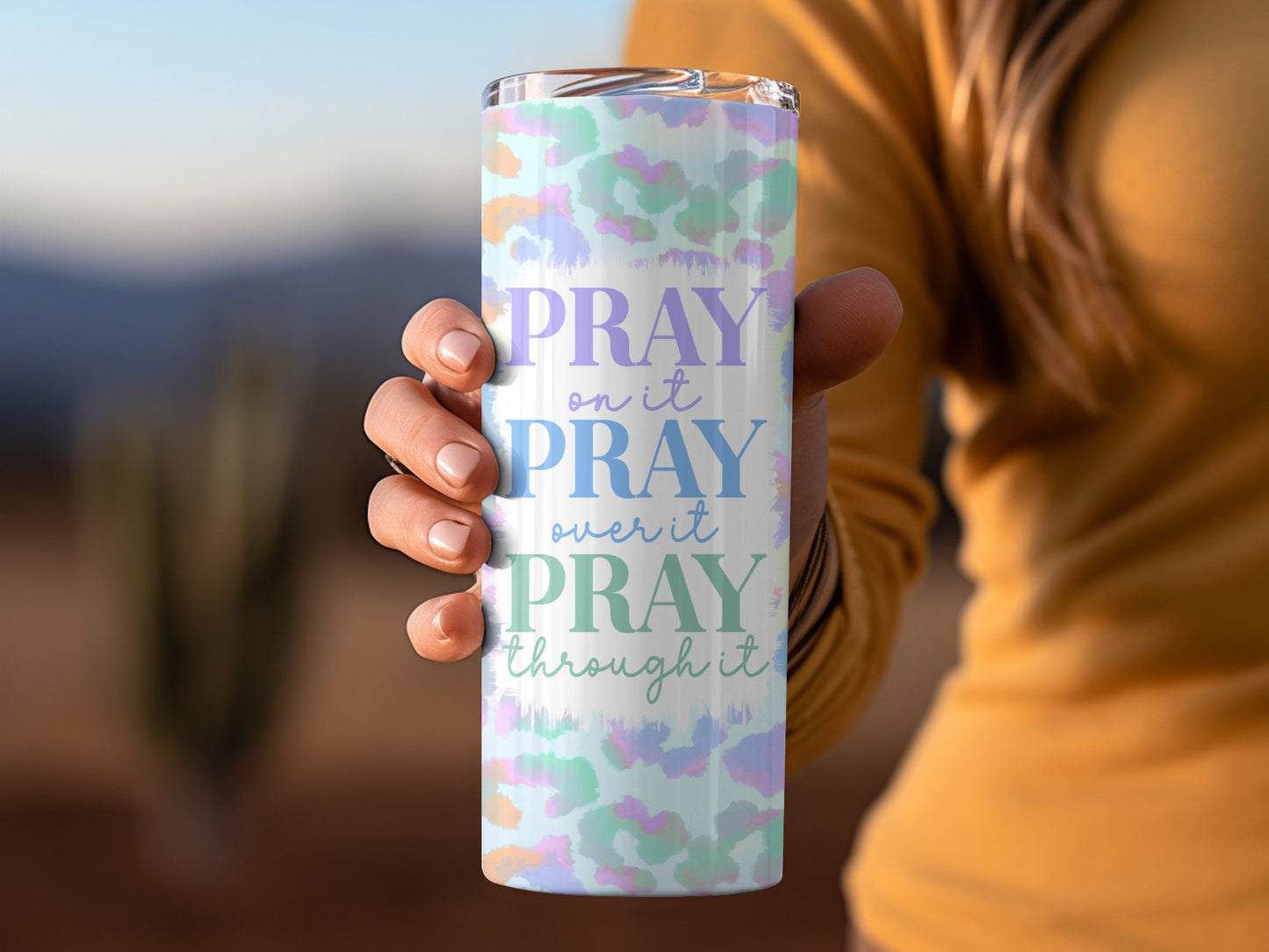 Inspirational Pray On It Over It Through It product type