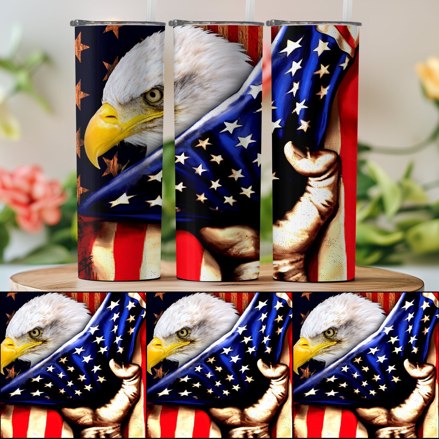 Patriotic Bald Eagle USA Flag 20oz Tumbler product