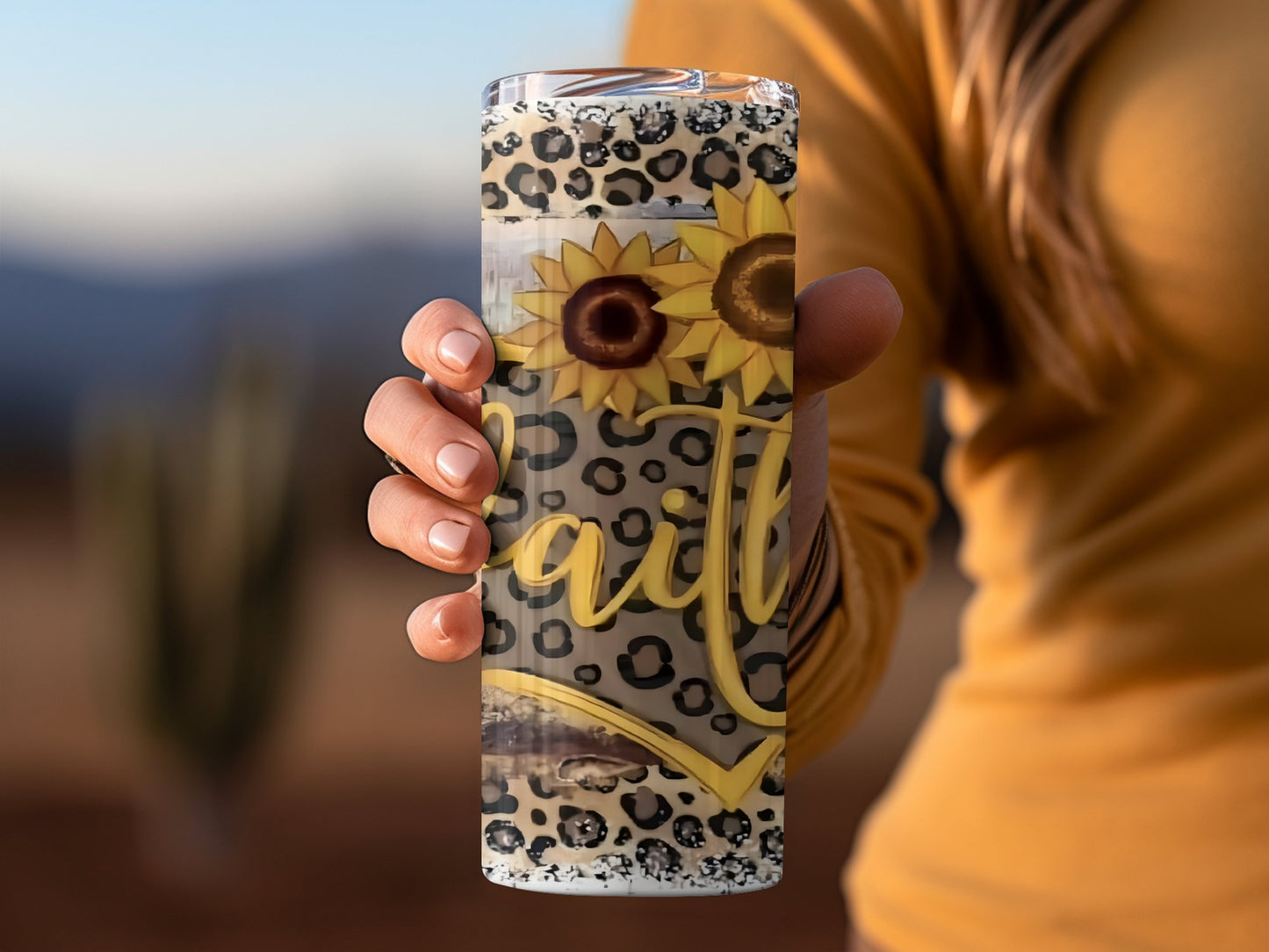 Faith Leopard Sunflower Insulated Tumbler product type