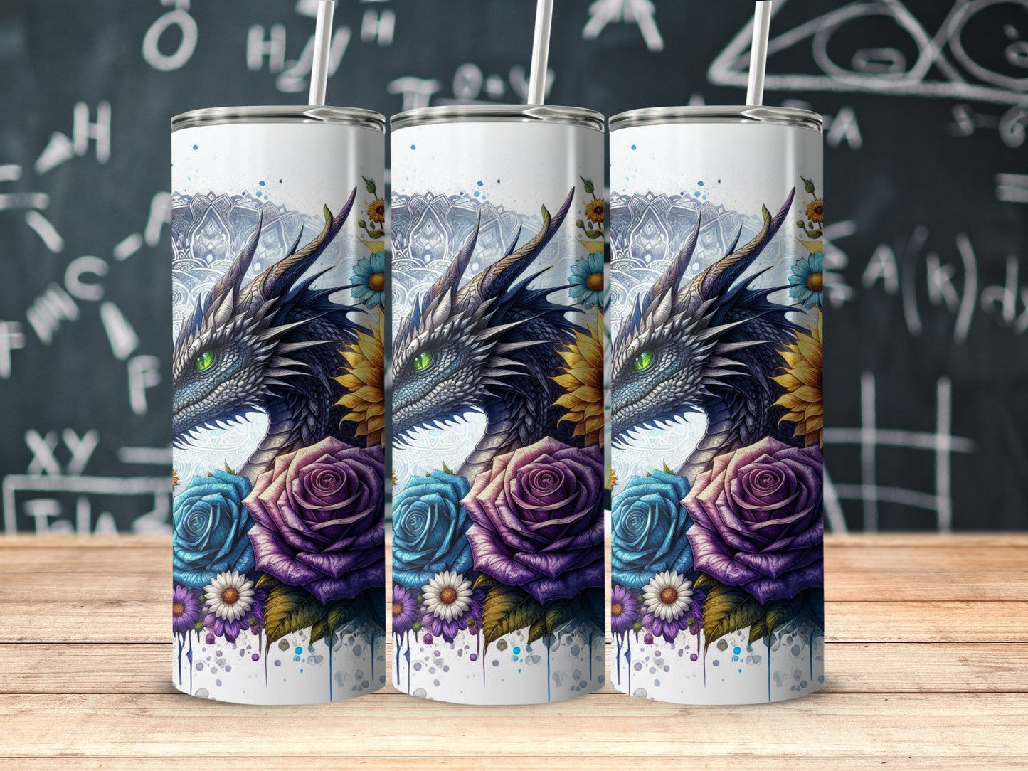 Dragon and Roses Artistic Design Tumbler product