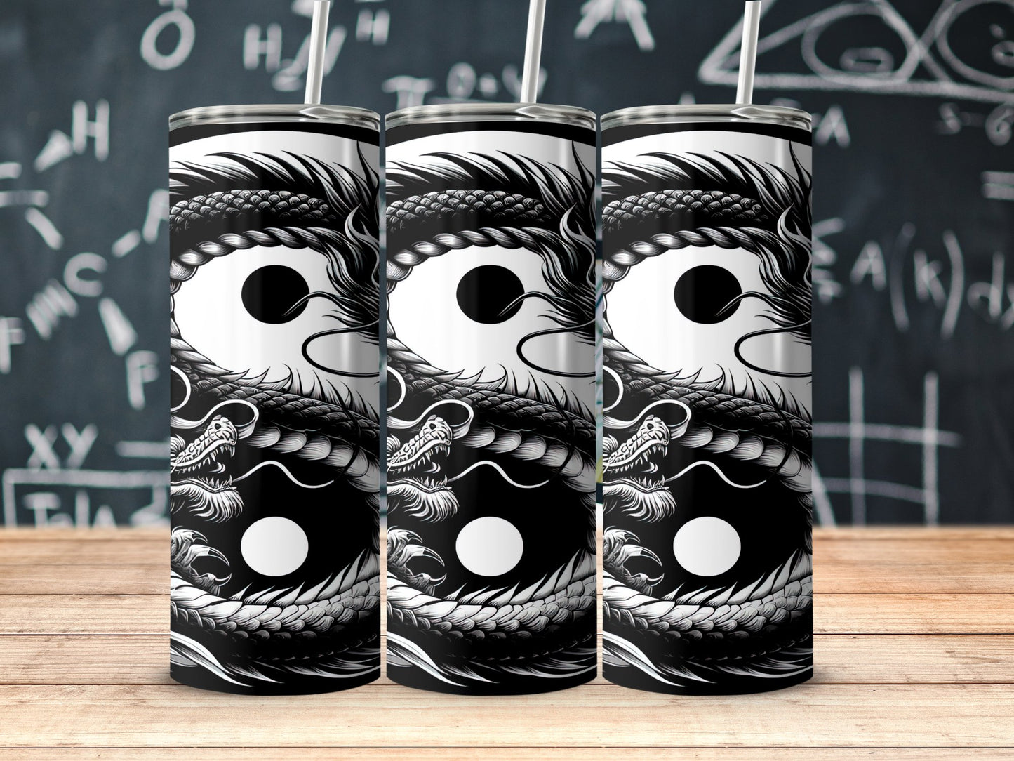 Yin Yang Dragon Custom Tumbler Unique Beverage Product
