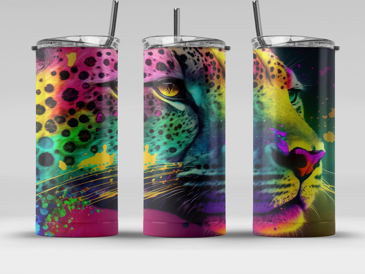 Vibrant Leopard Art Design Stainless Steel Tumbler product
