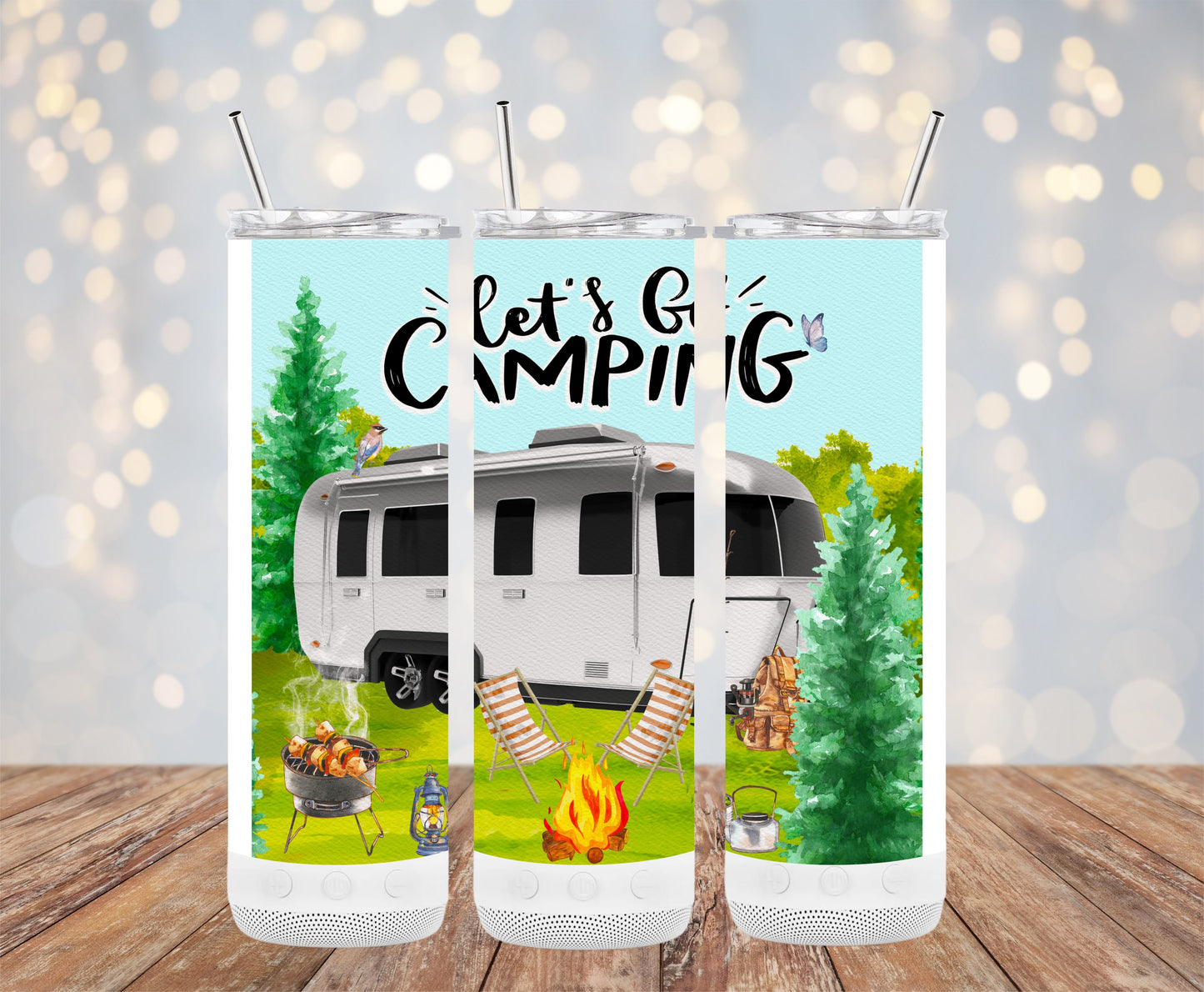 Let's Go Camping with Travel Trailer and Campfire product