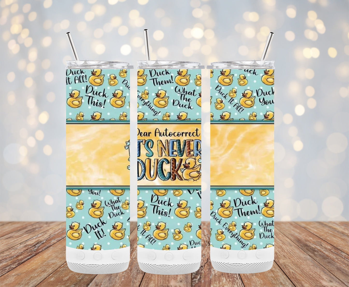 Dear Autocorrect It's Never Duck 20oz Skinny Tumbler product type
