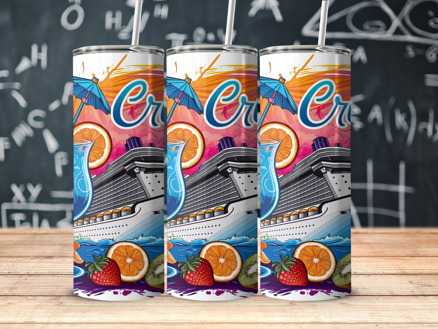 Colorful Cruise Ship Theme Insulated Tumbler product