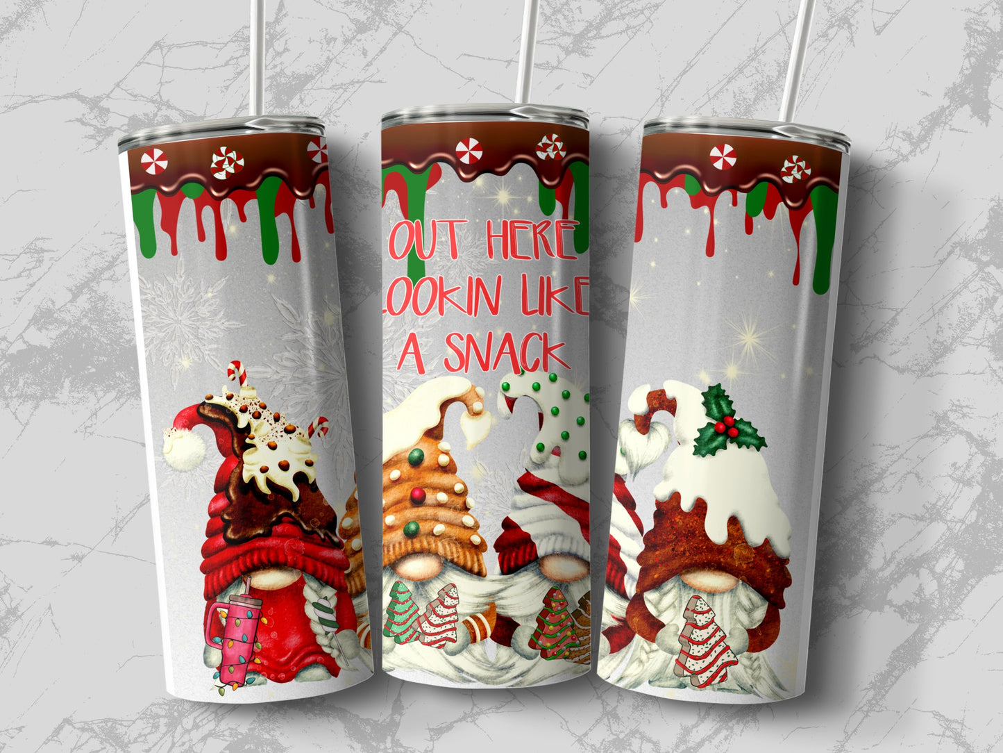 Out Here Lookin Like a Snack Gnome Christmas Tumblers 6649730