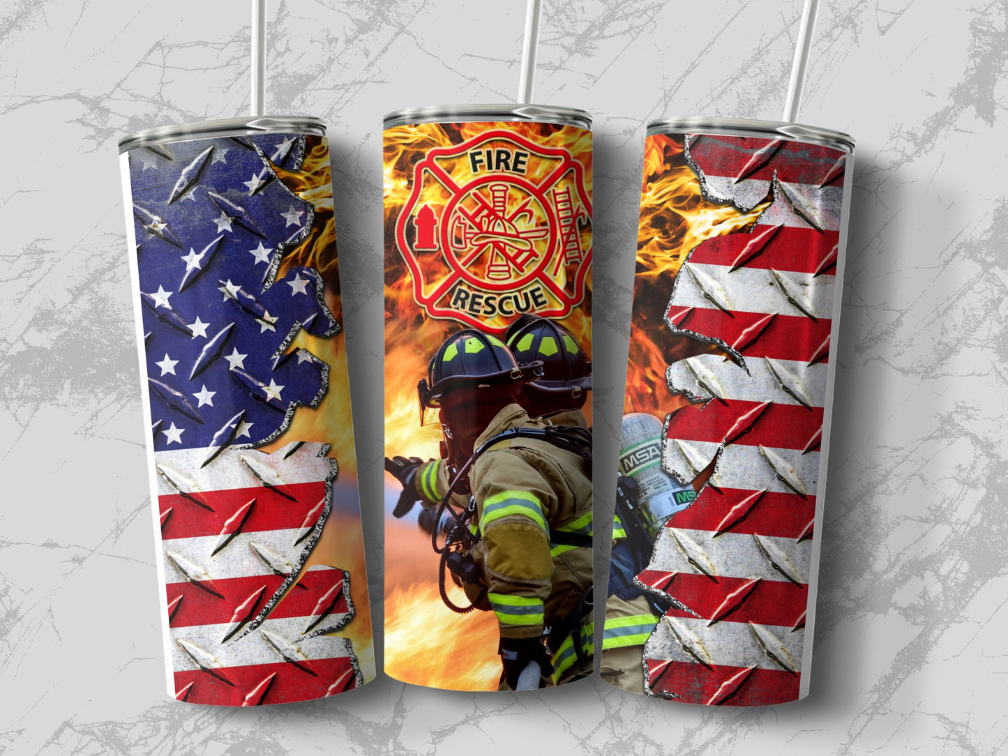Patriotic American Firefighter