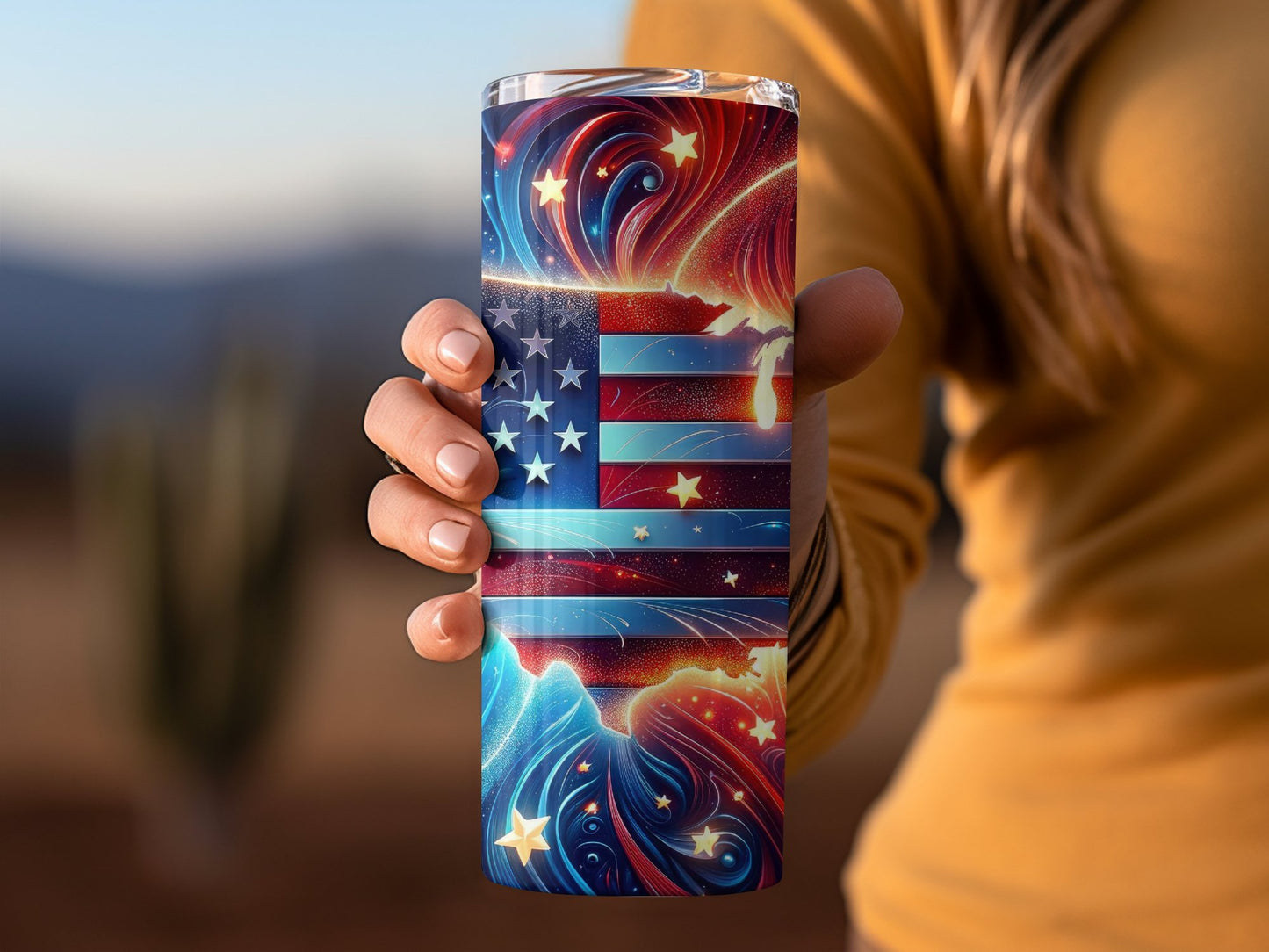 Patriotic Swirls and Stars USA Flag (4th July Tumblers) 8371302