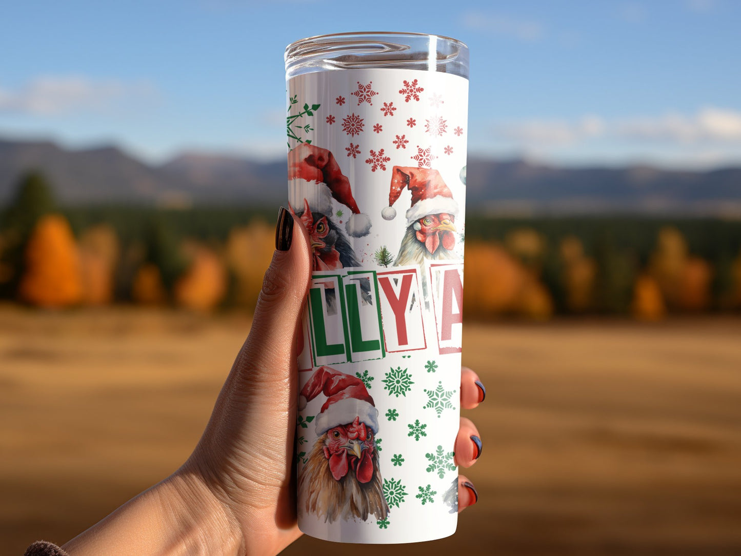 Jolly AF Chicken Festive Santa Hat Design Tumblers 6649728
