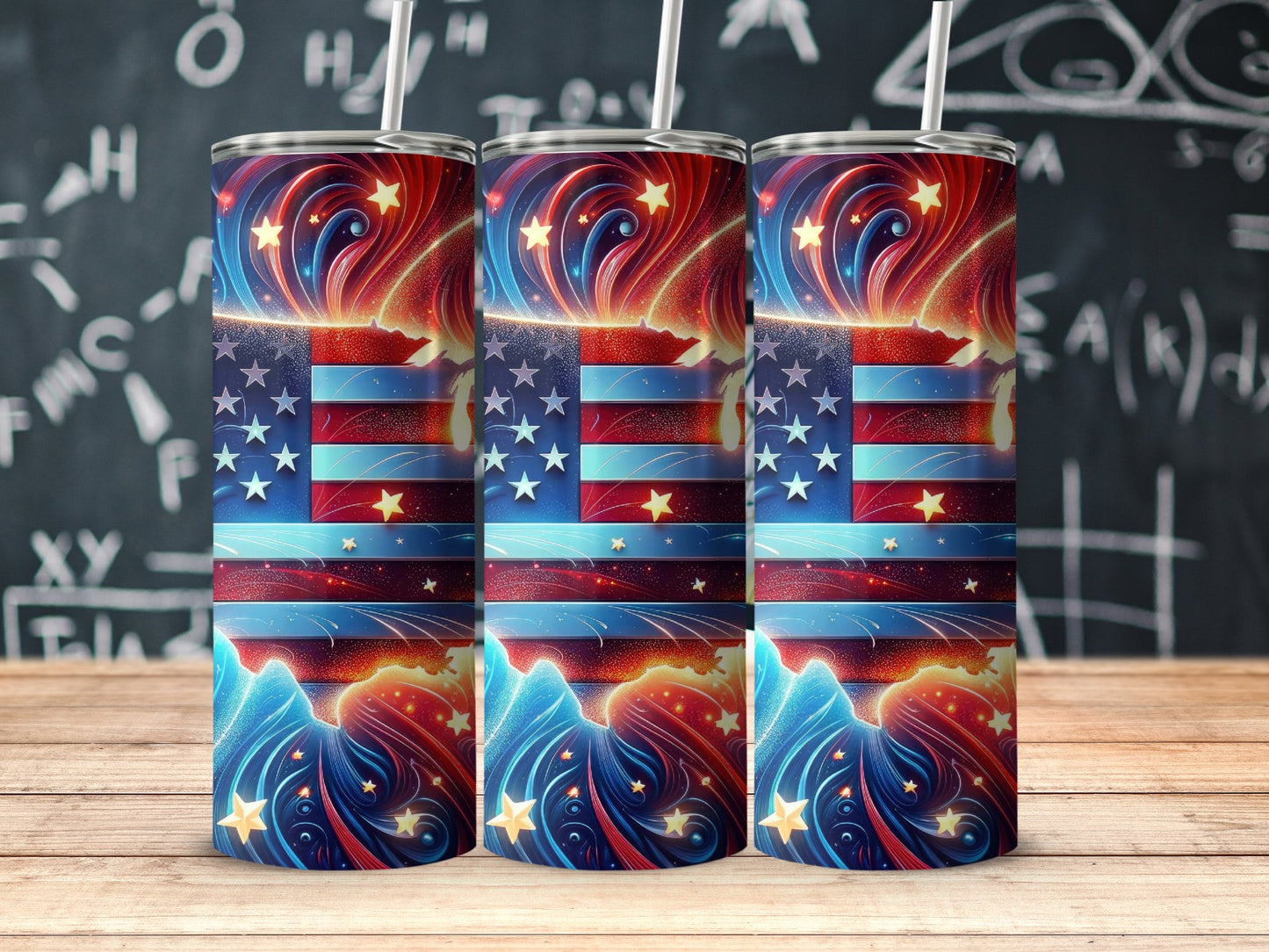 Patriotic Swirls and Stars USA Flag (4th July Tumblers) 8371302