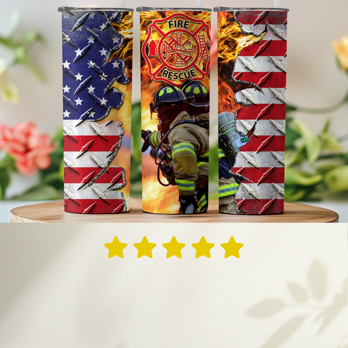 Patriotic American Firefighter